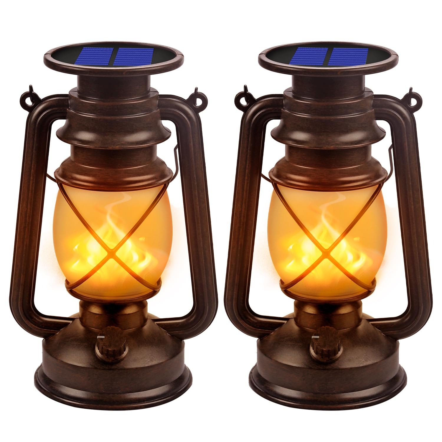SNOWCITY Outdoor Hanging Solar Lantern 2 Pack - American Retro