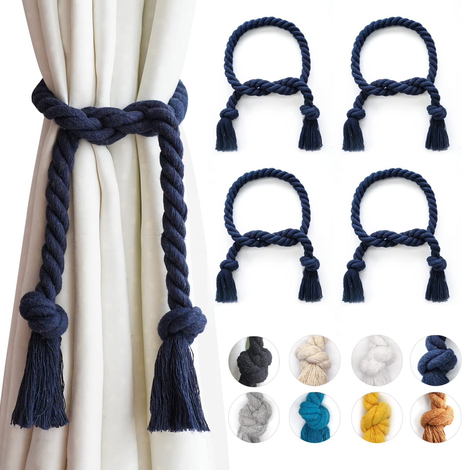SNOWCITY Cotton Curtain Tiebacks Rope, 1 Pcs