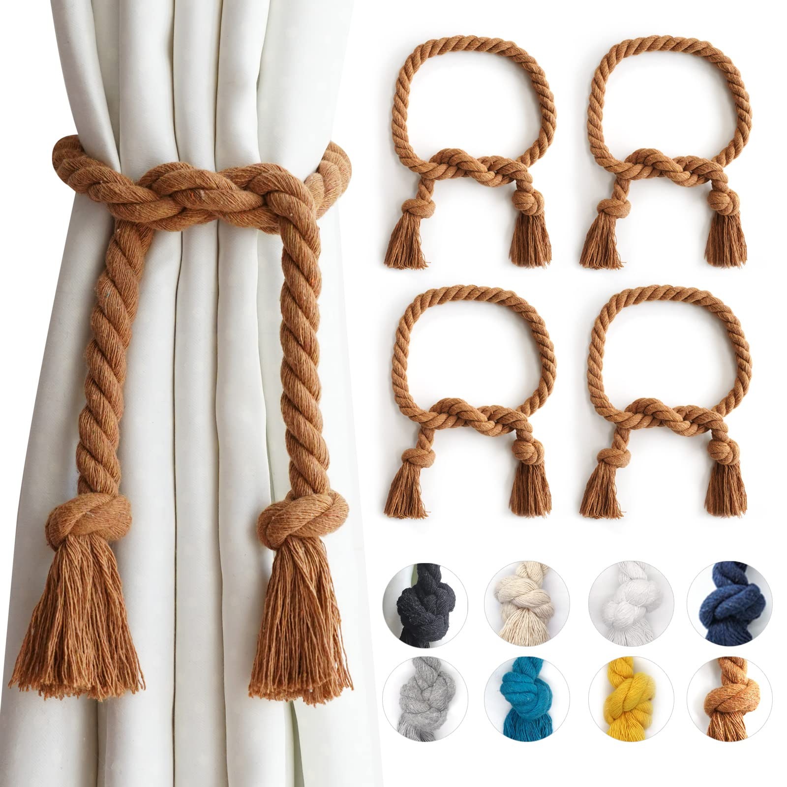 SNOWCITY Cotton Curtain Tiebacks Rope, 1 Pcs