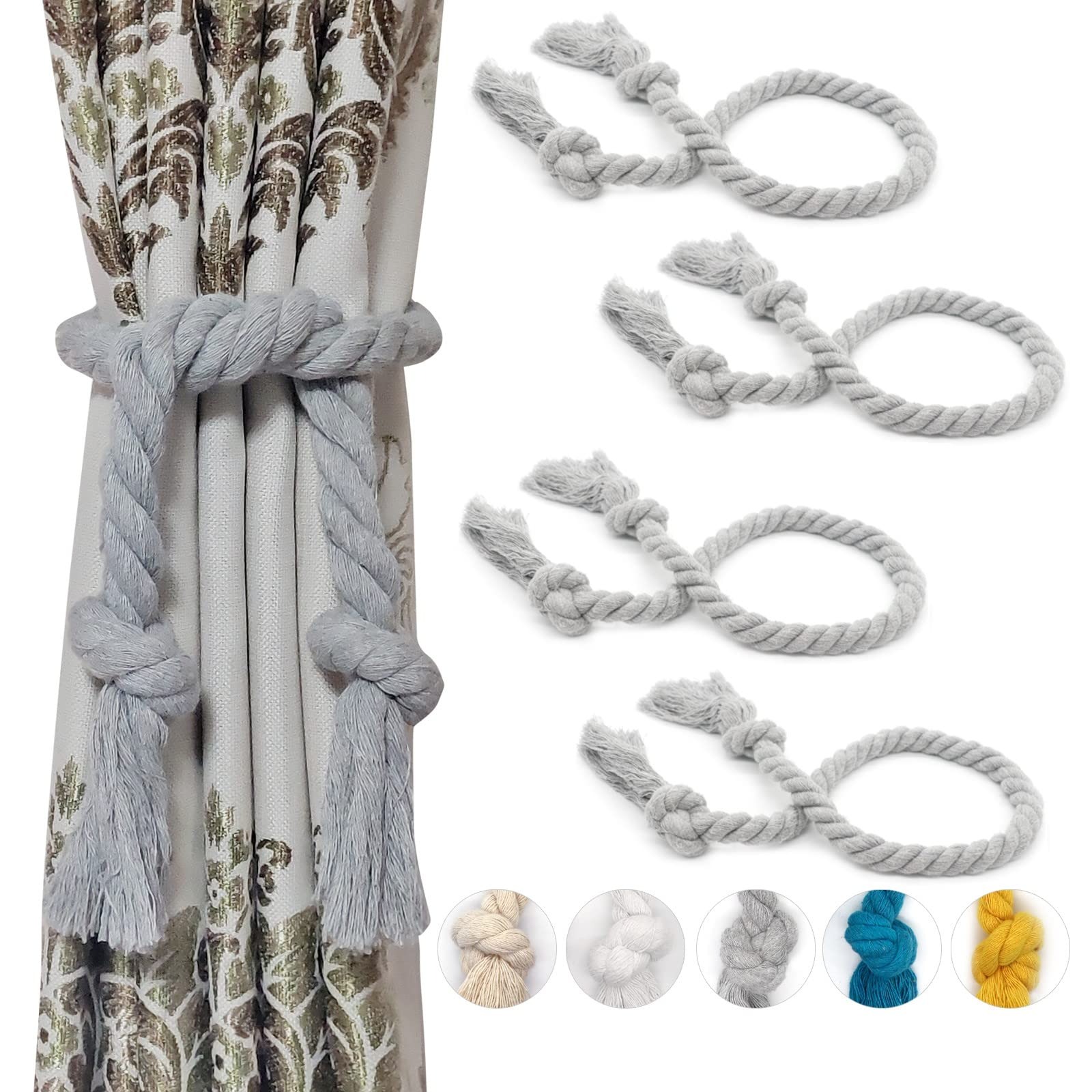SNOWCITY Cotton Curtain Tiebacks Rope, 1 Pcs