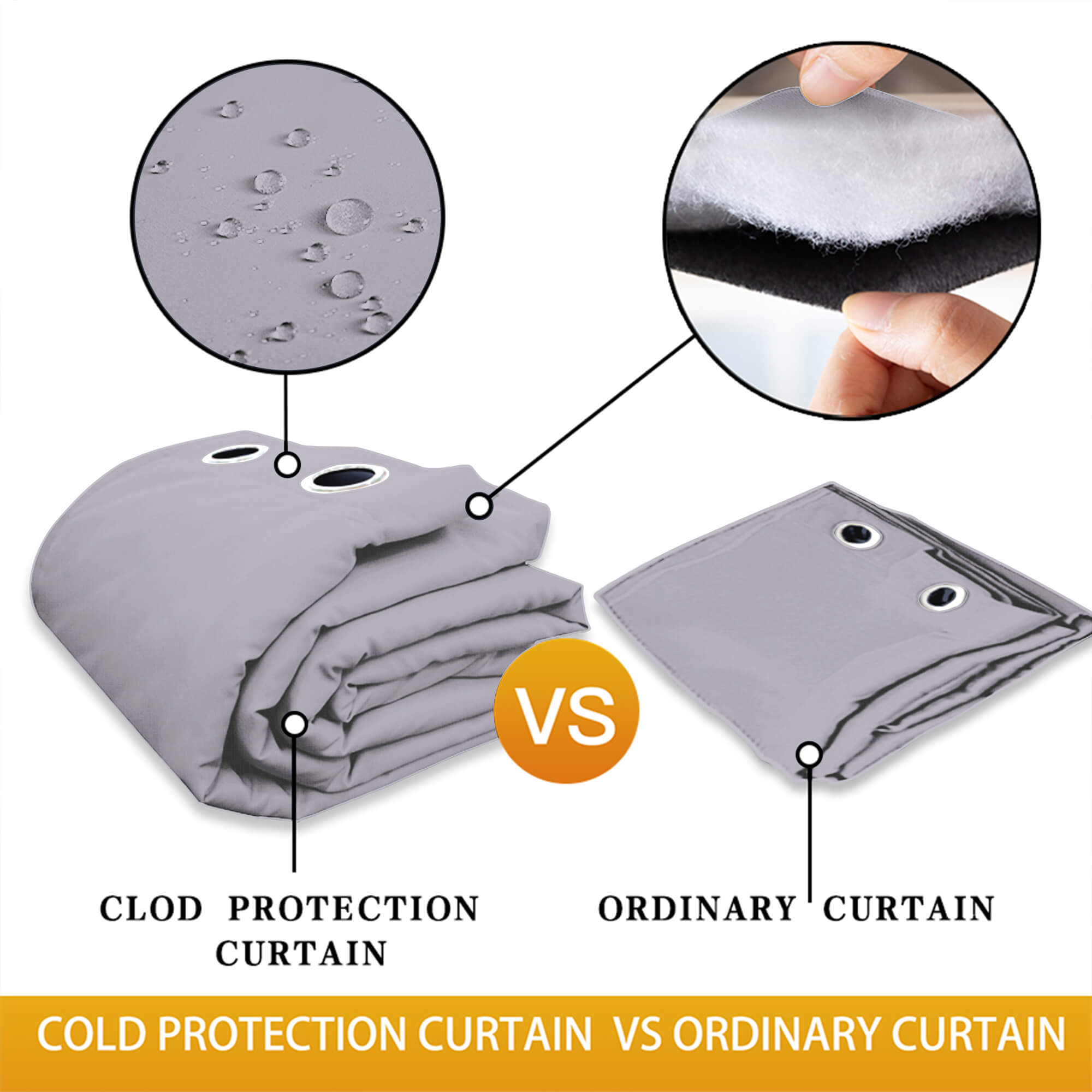 Insulated Outdoor Curtains for Winter - Silver Gray