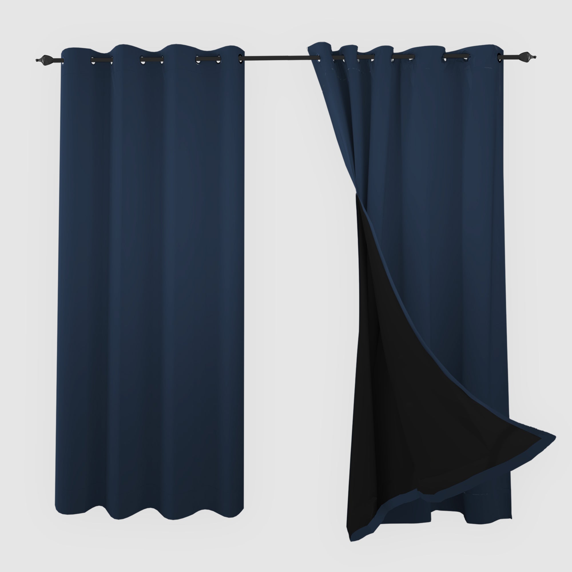 SNOWCITY Blackout Curtains Navy Blue - Grommet Top