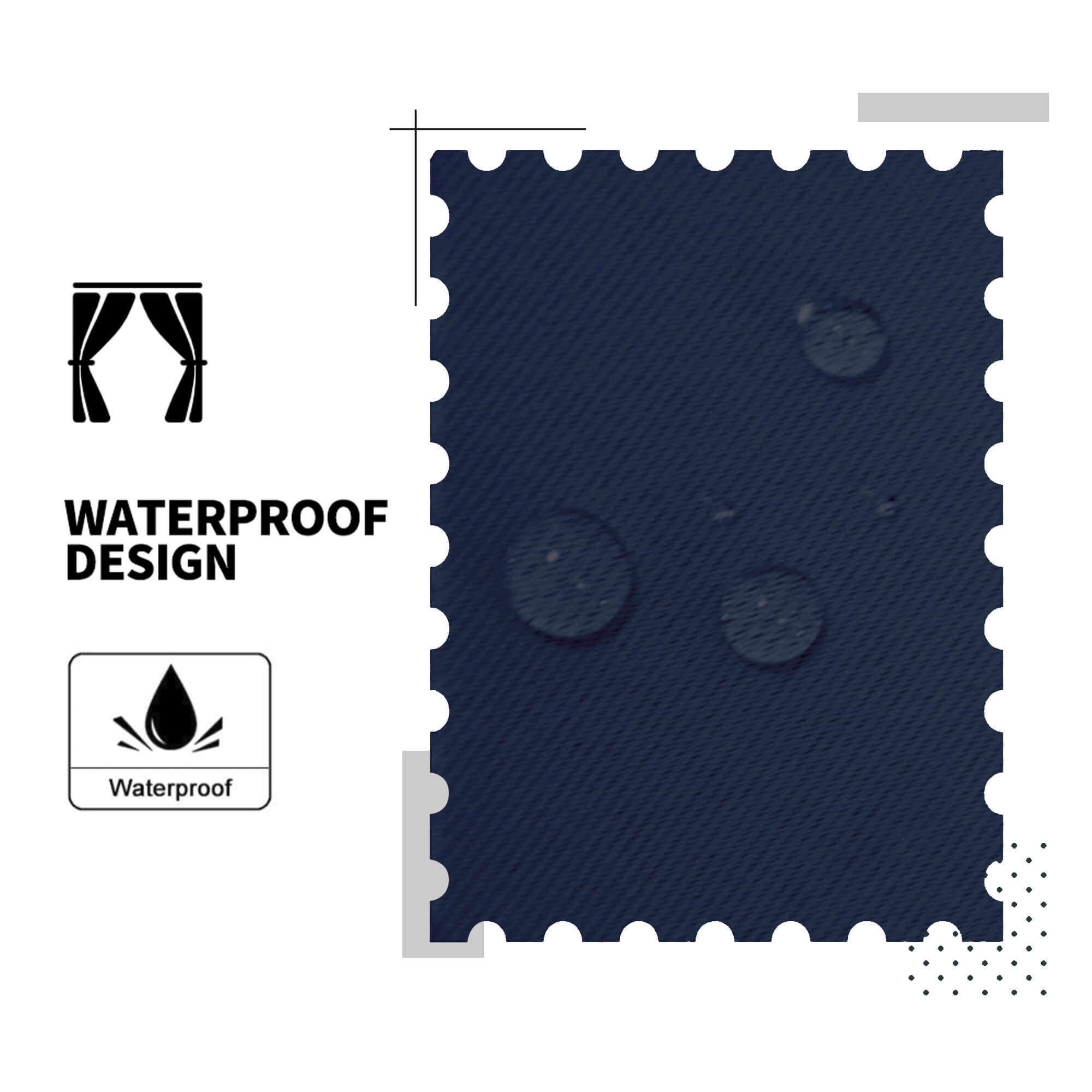 SNOWCITY Blackout Curtains Navy Blue - Grommet Top & Bottom