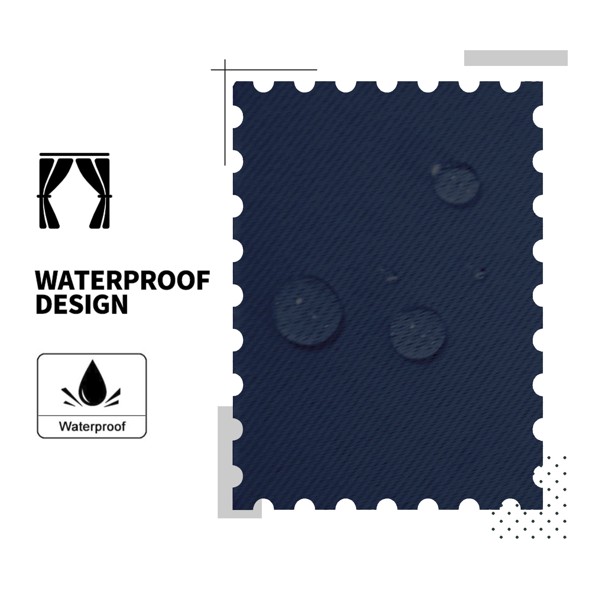 SNOWCITY Blackout Curtains Navy Blue - Grommet Top