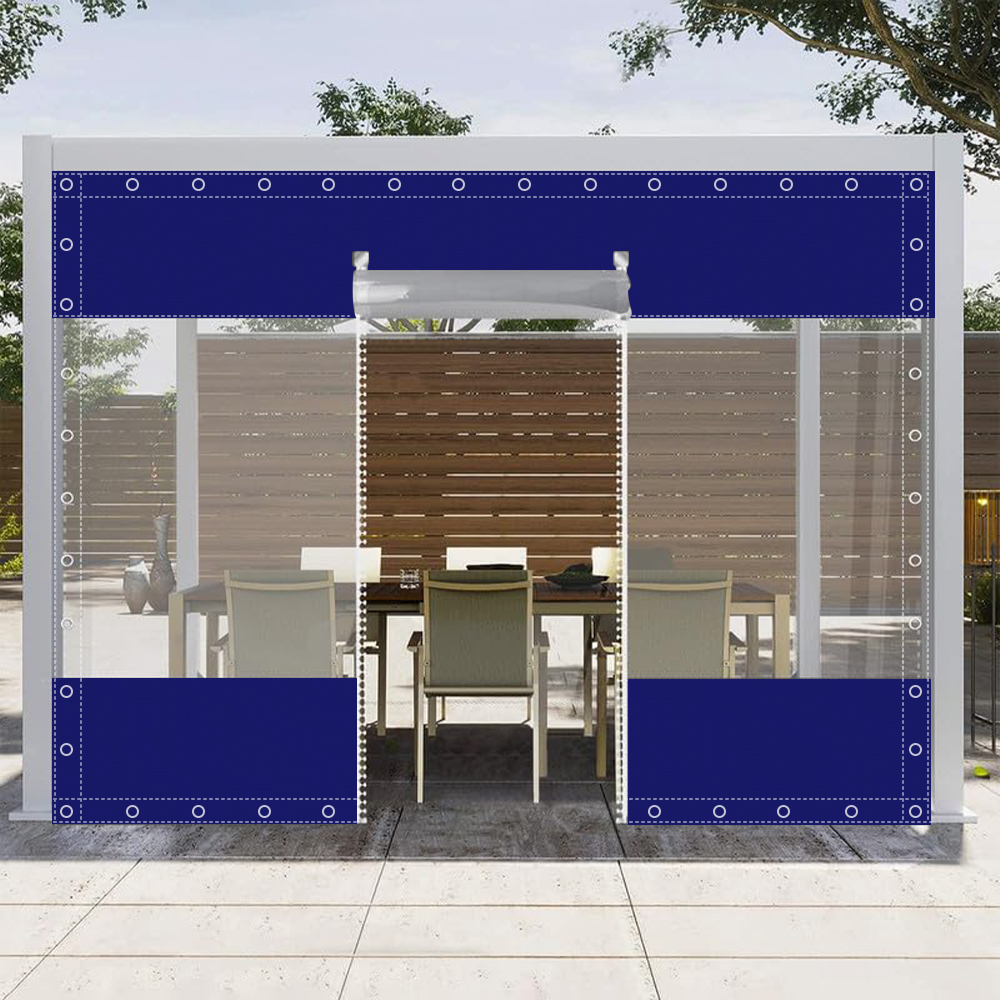 SNOWCITY Clear Vinyl Outdoor Curtains with Zippered Entry for Patio Cover and Garage Door Insulation, 1 Panel