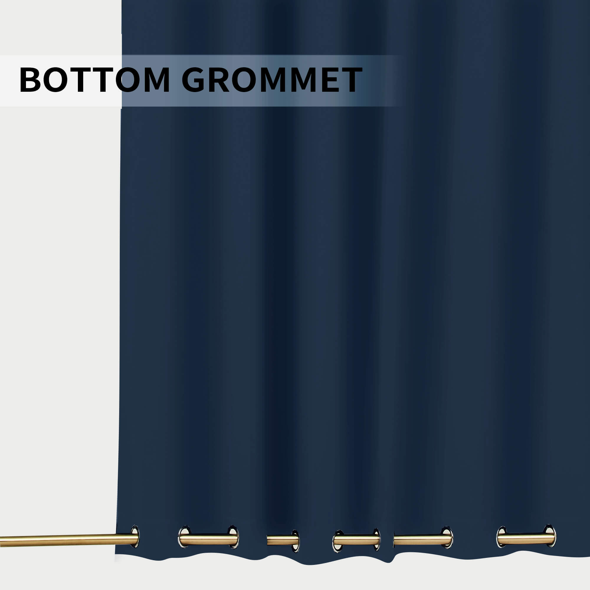 SNOWCITY Blackout Curtains Navy Blue - Grommet Top & Bottom
