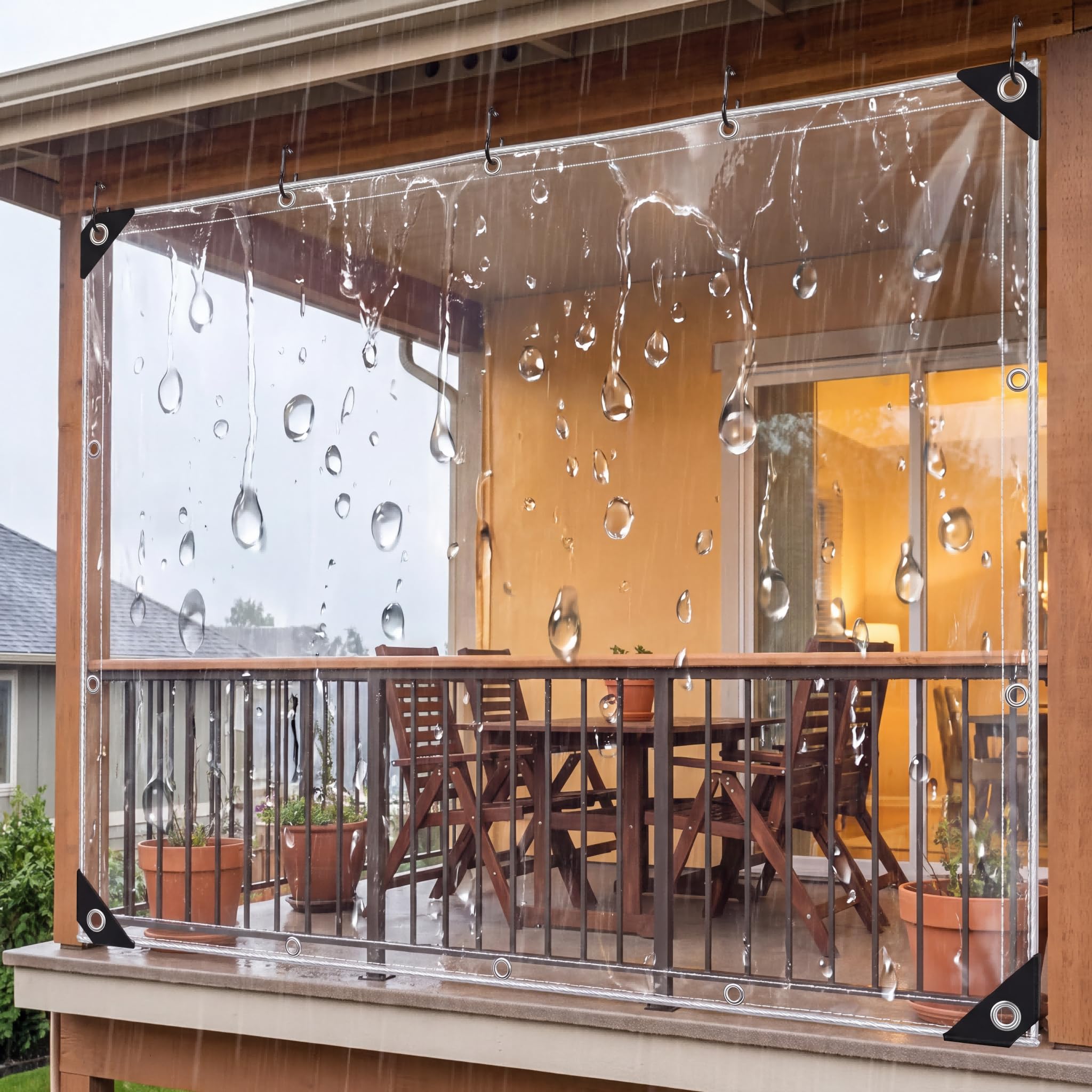 Clear Tarp with Grommets Heavy Duty Waterproof