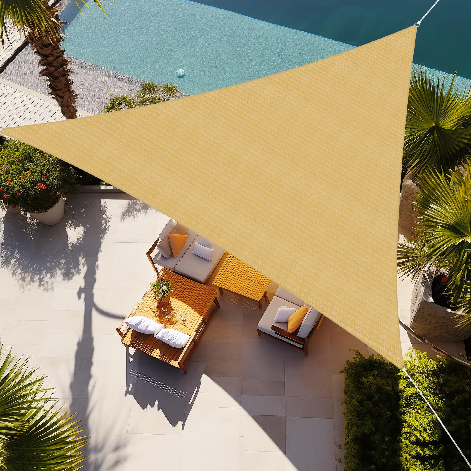 SNOWCITY Custom Triangle HDPE Sun Shade Sail for Patio/Pool