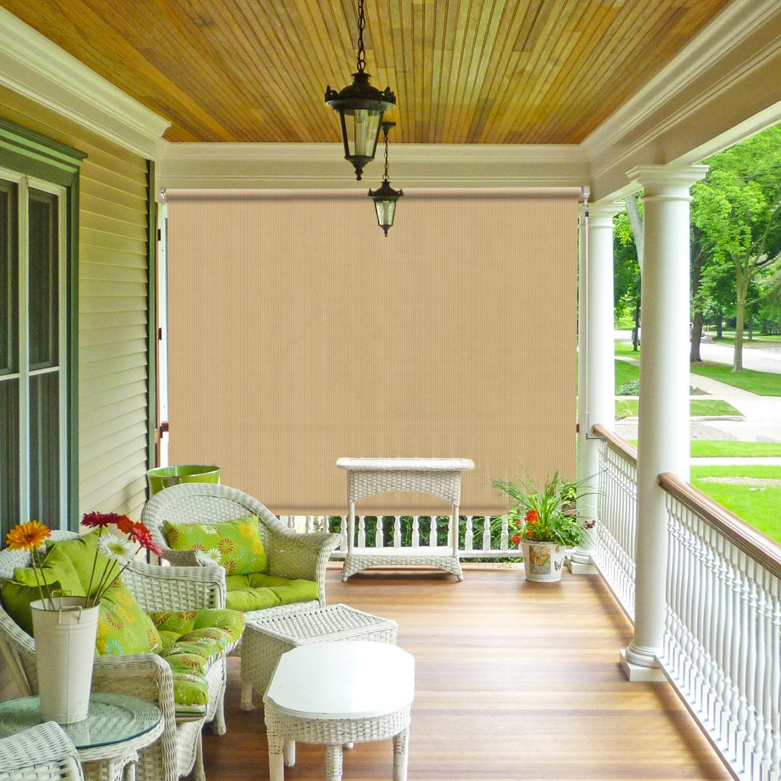SNOWCITY Outdoor Roller Shades for Patio Doors