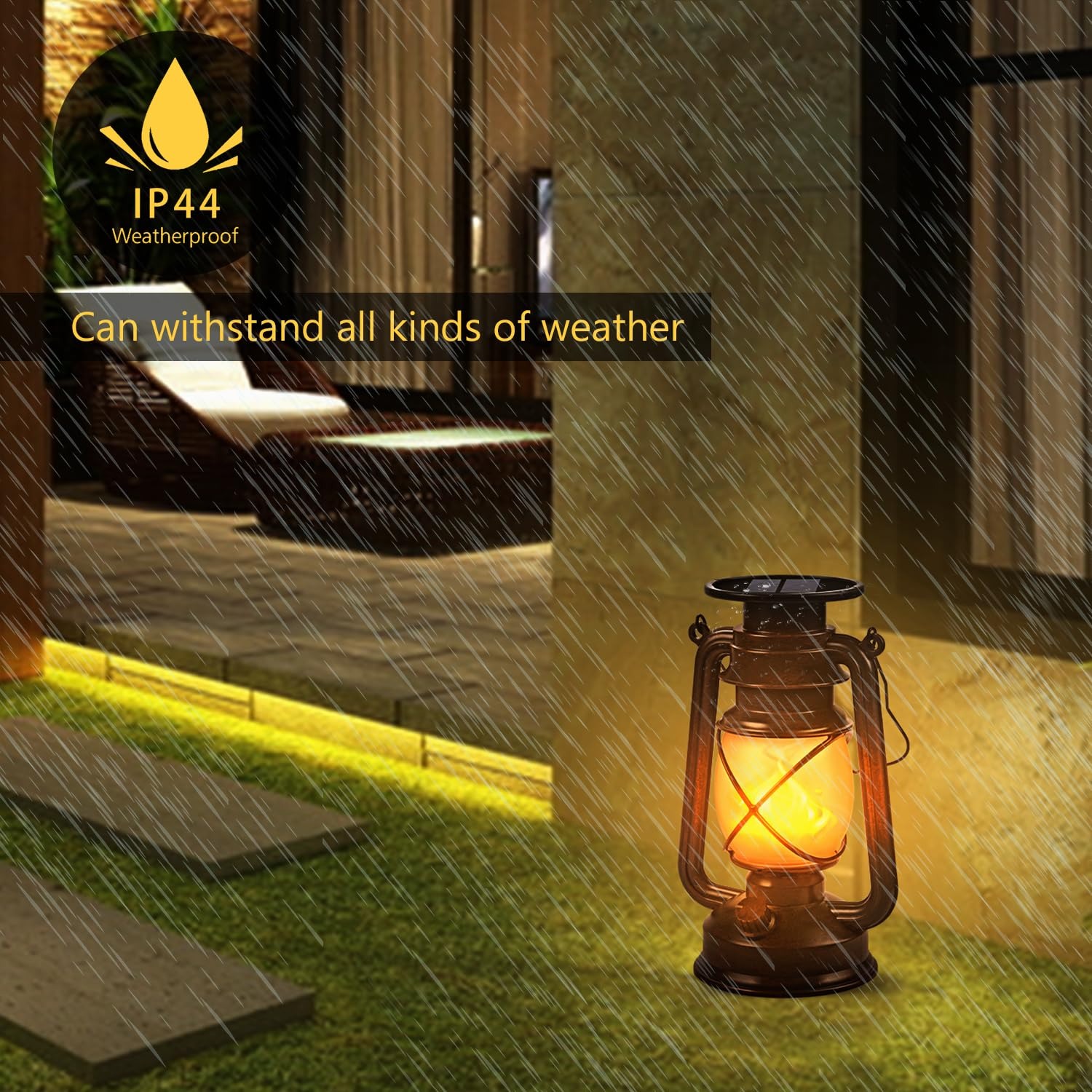 SNOWCITY Outdoor Hanging Solar Lantern 2 Pack - American Retro