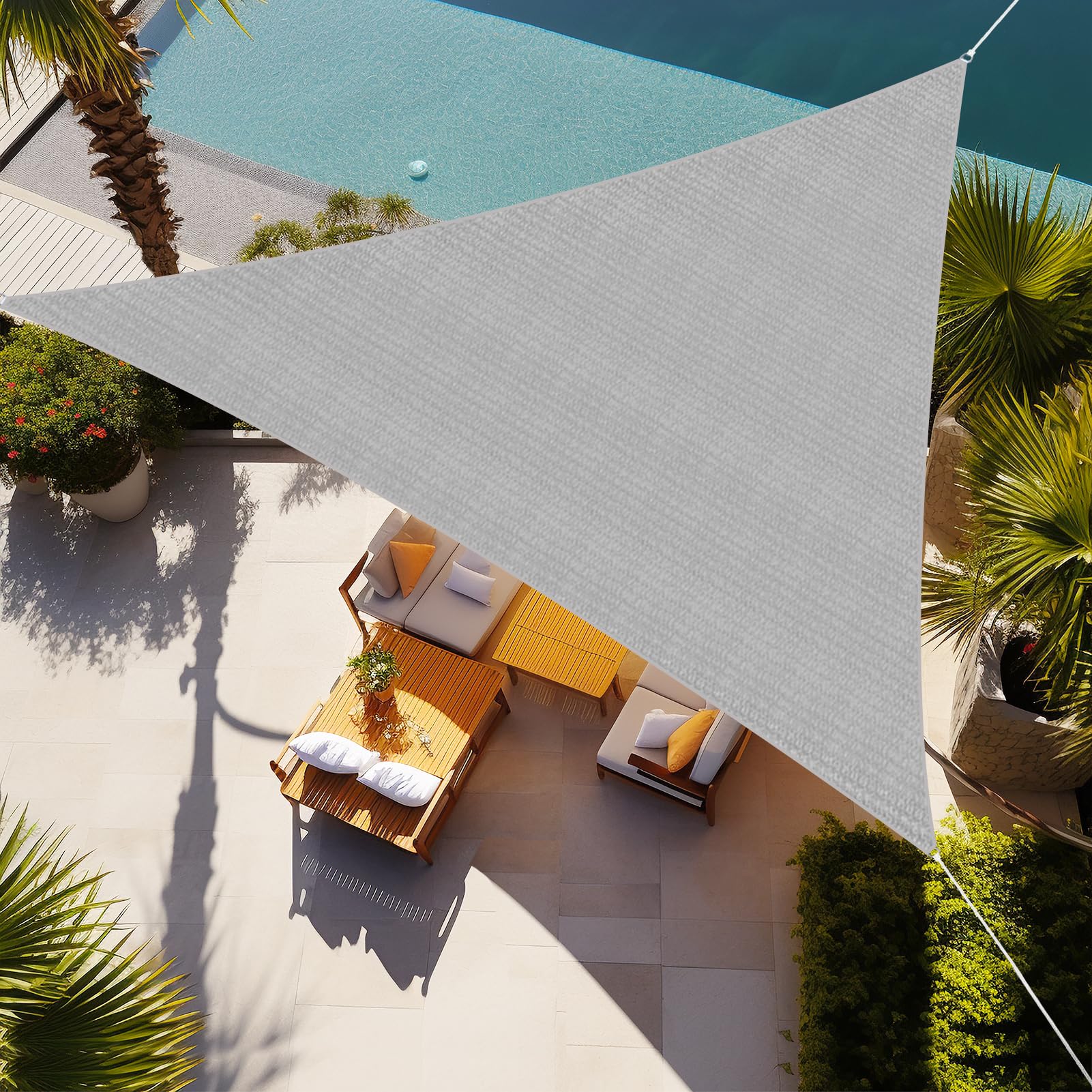 SNOWCITY Custom Triangle HDPE Sun Shade Sail for Patio/Pool