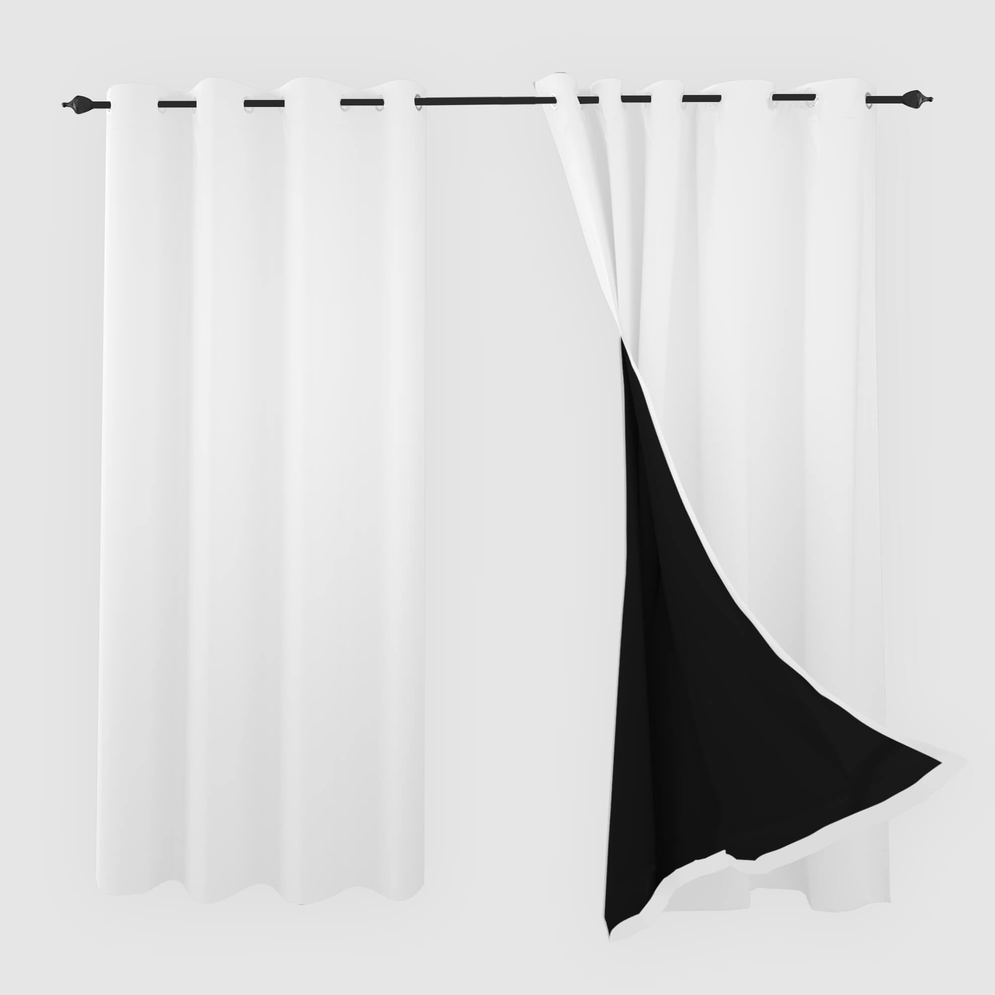 SNOWCITY Blackout Curtains White - Grommet Top