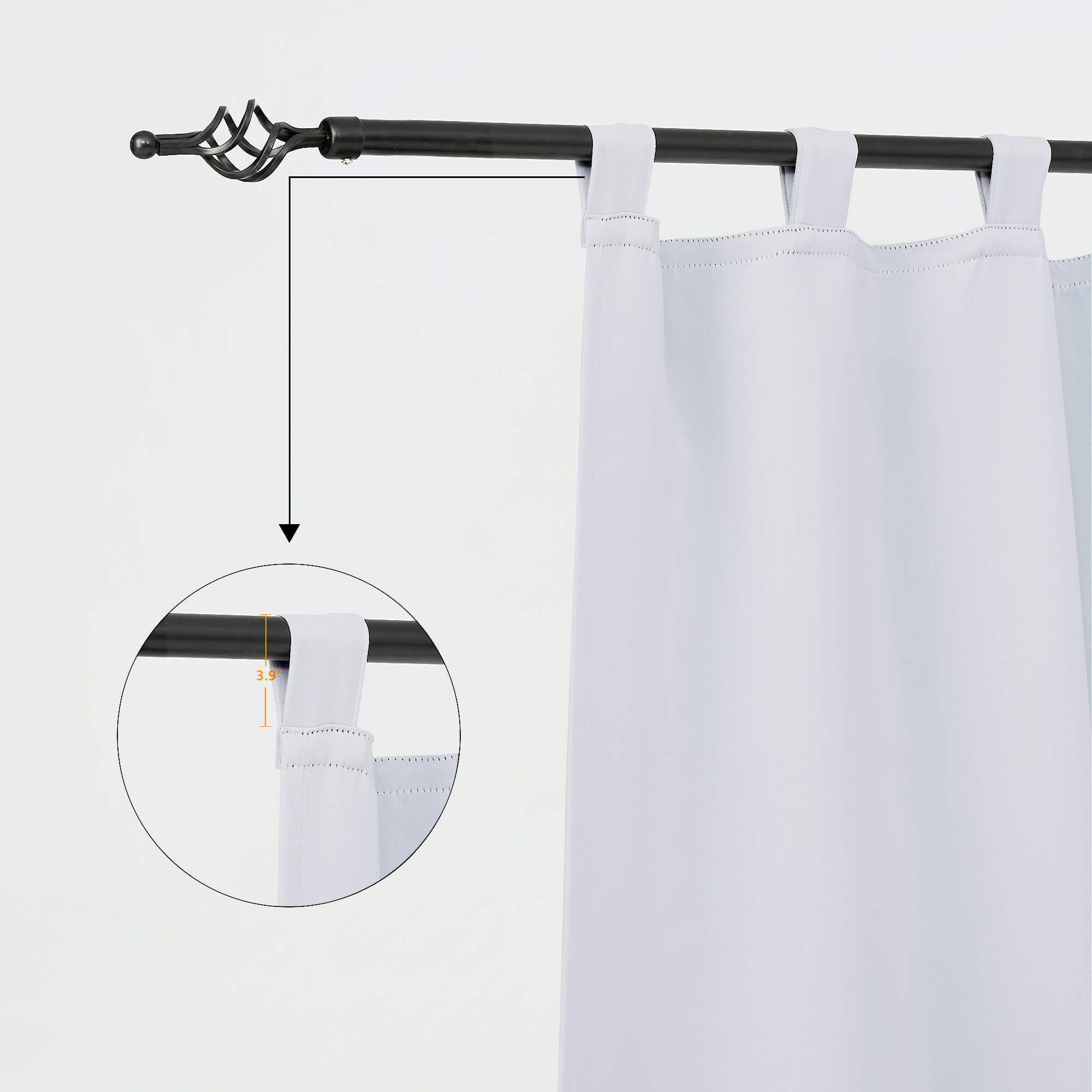 SNOWCITY Blackout Curtains White - Tab Top