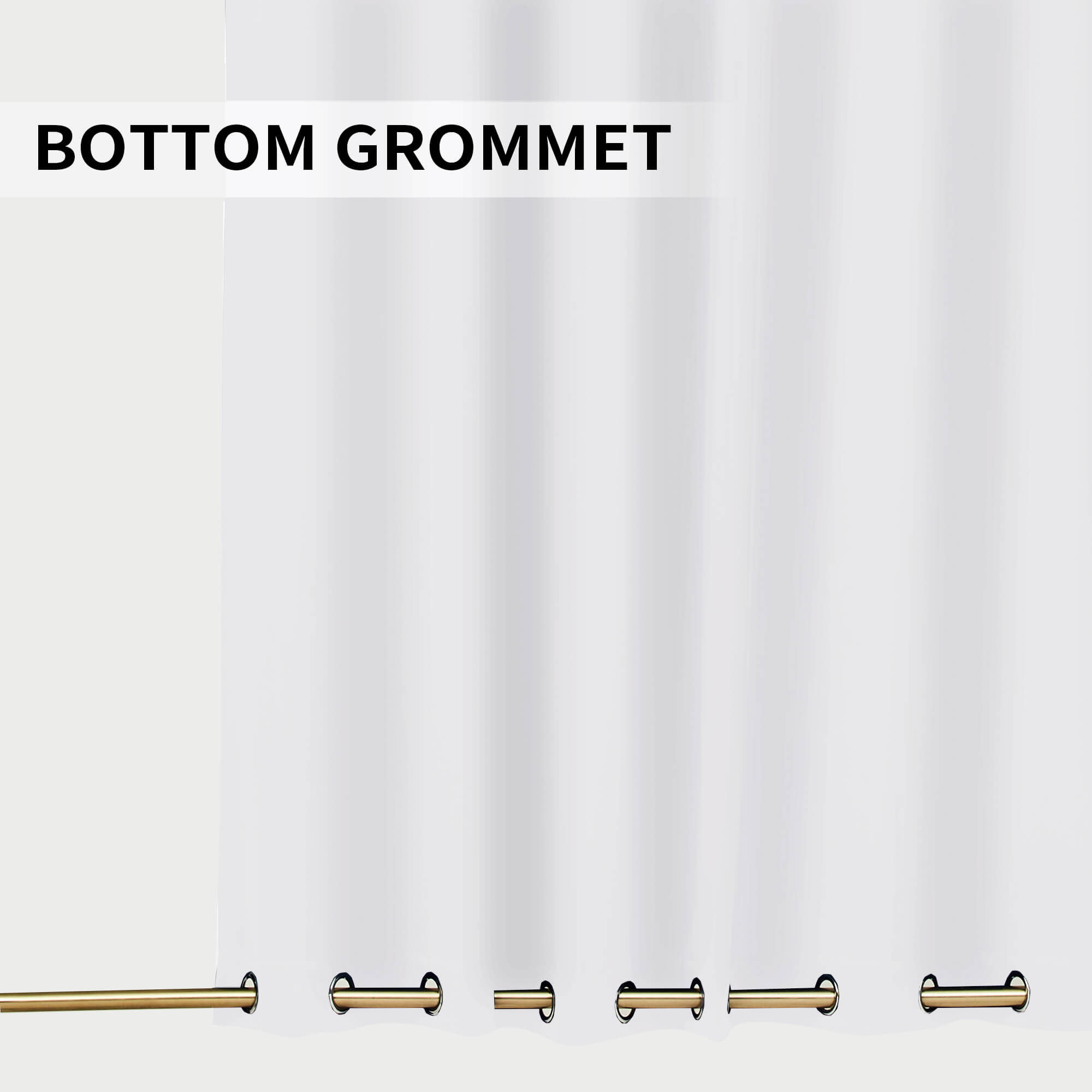 SNOWCITY Blackout Curtains White - Grommet Top & Bottom