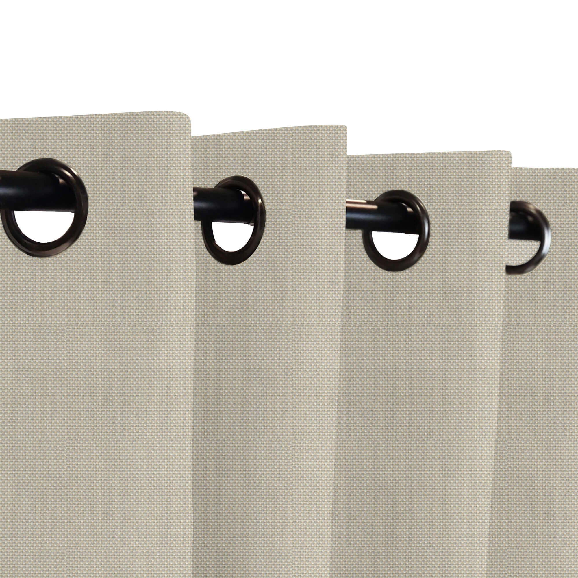 SNOWCITY Custom Sized Outdoor Curtains - Bone White