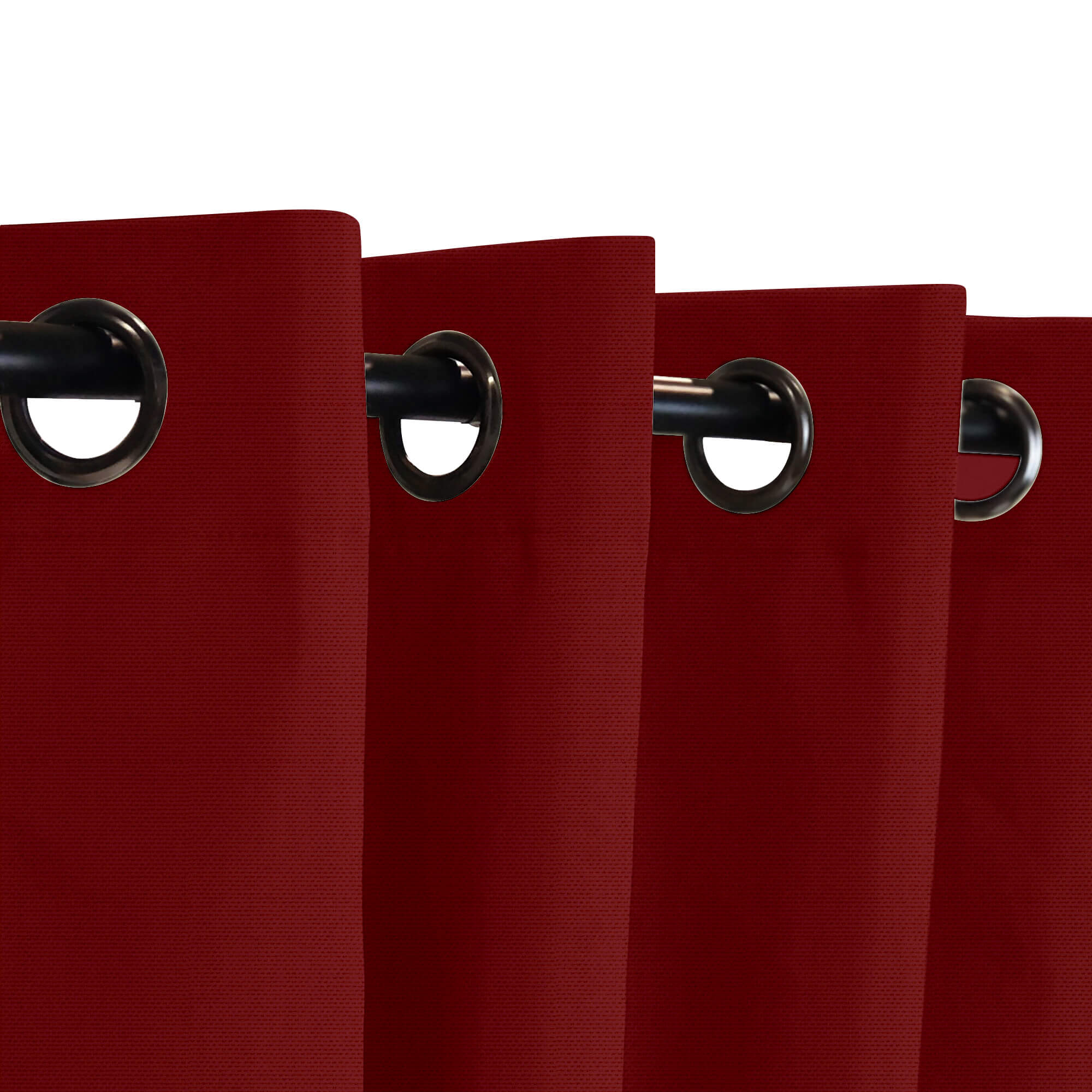 SNOWCITY Custom Sized Outdoor Curtains - Burgundy Red