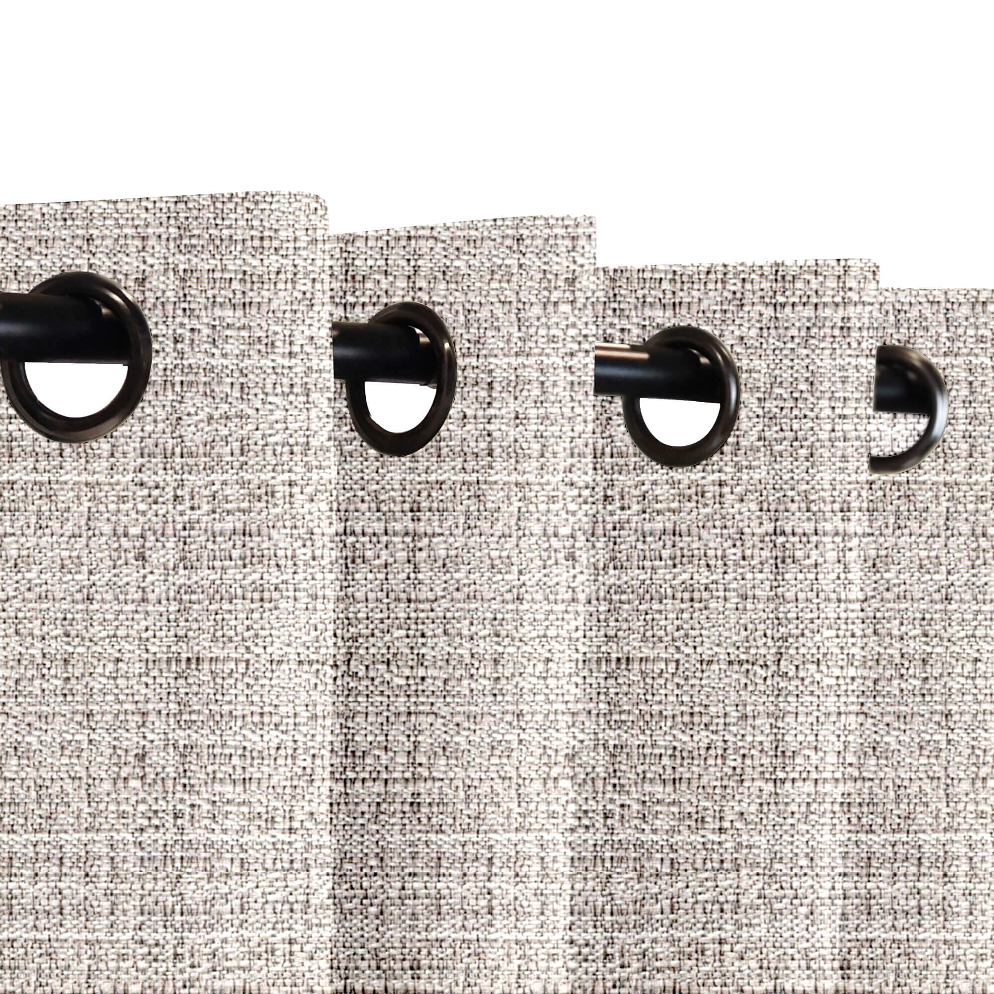 SNOWCITY Custom Sized Outdoor Curtains - Textured Dove Gray