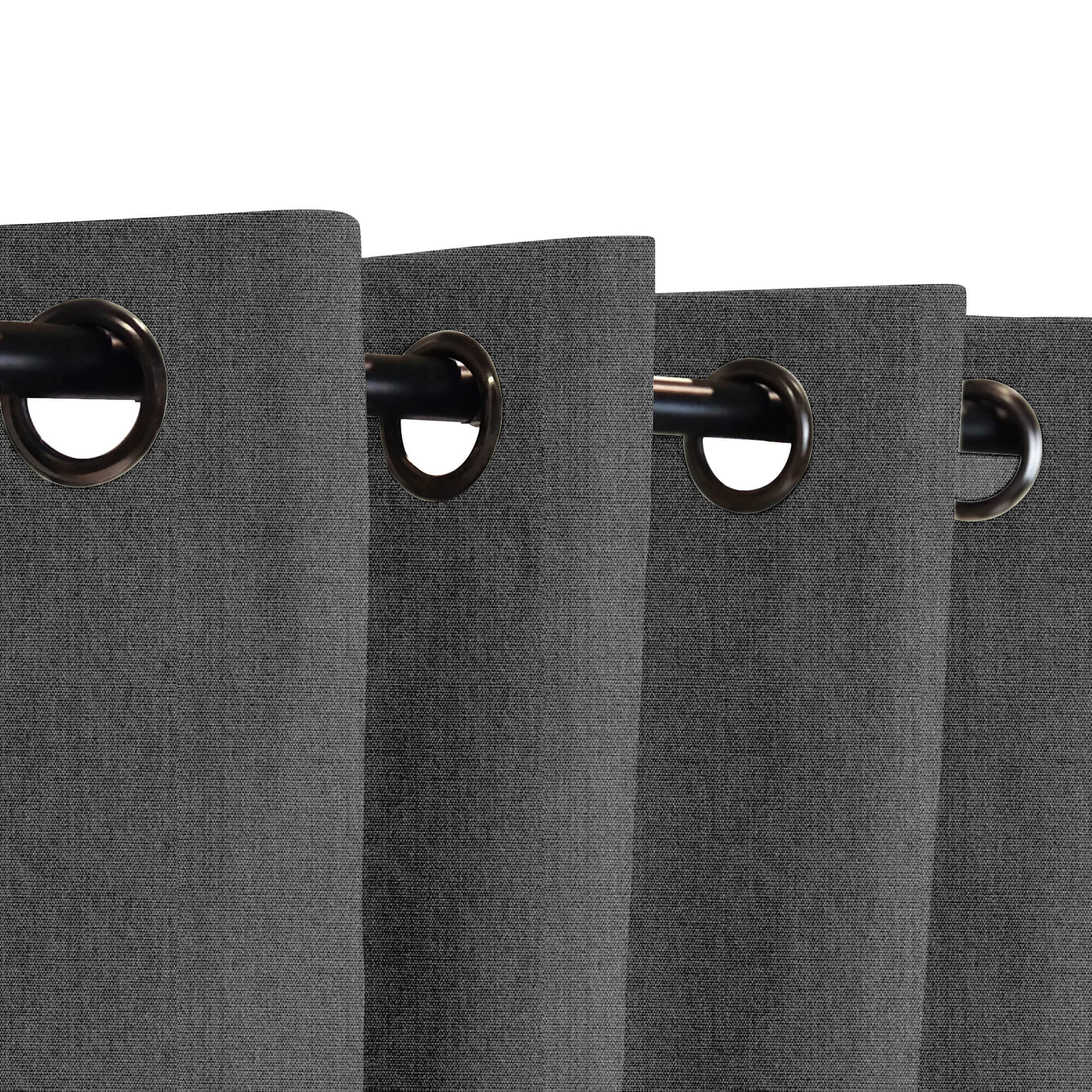 SNOWCITY Custom Sized Outdoor Curtains - Slate Black