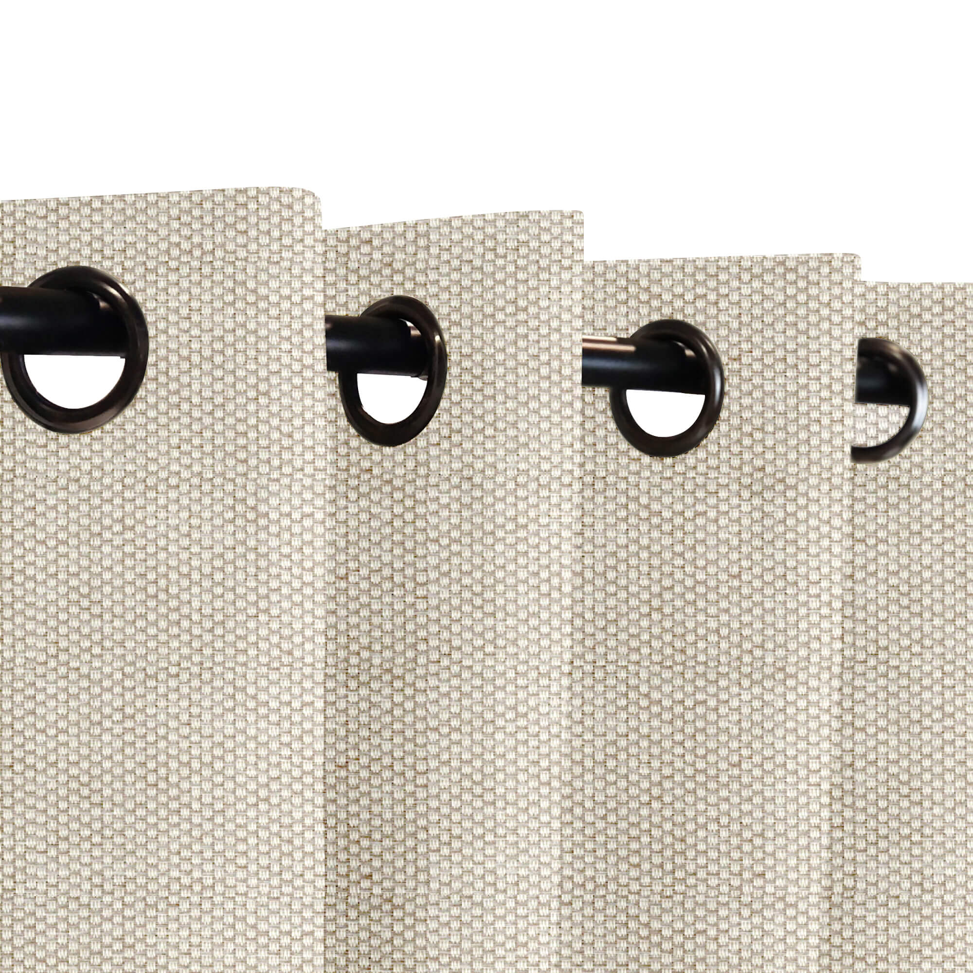 SNOWCITY Custom Sized Outdoor Curtains - Oatmeal Linen