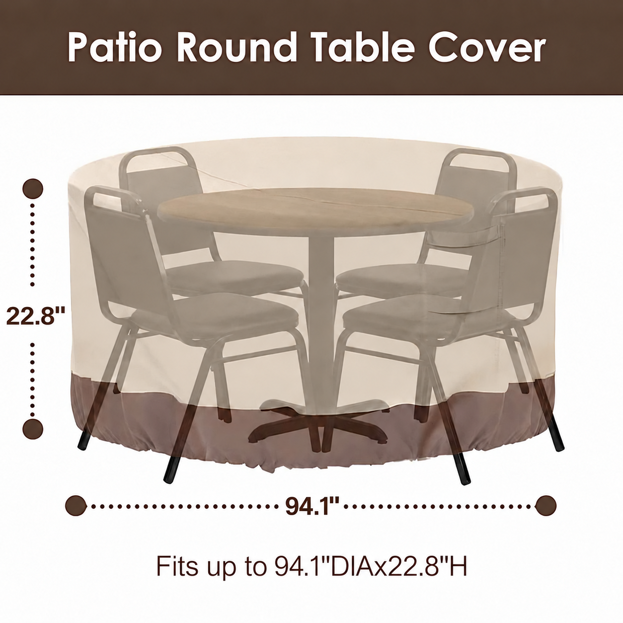 Outdoor Round Waterproof Patio Table Cover