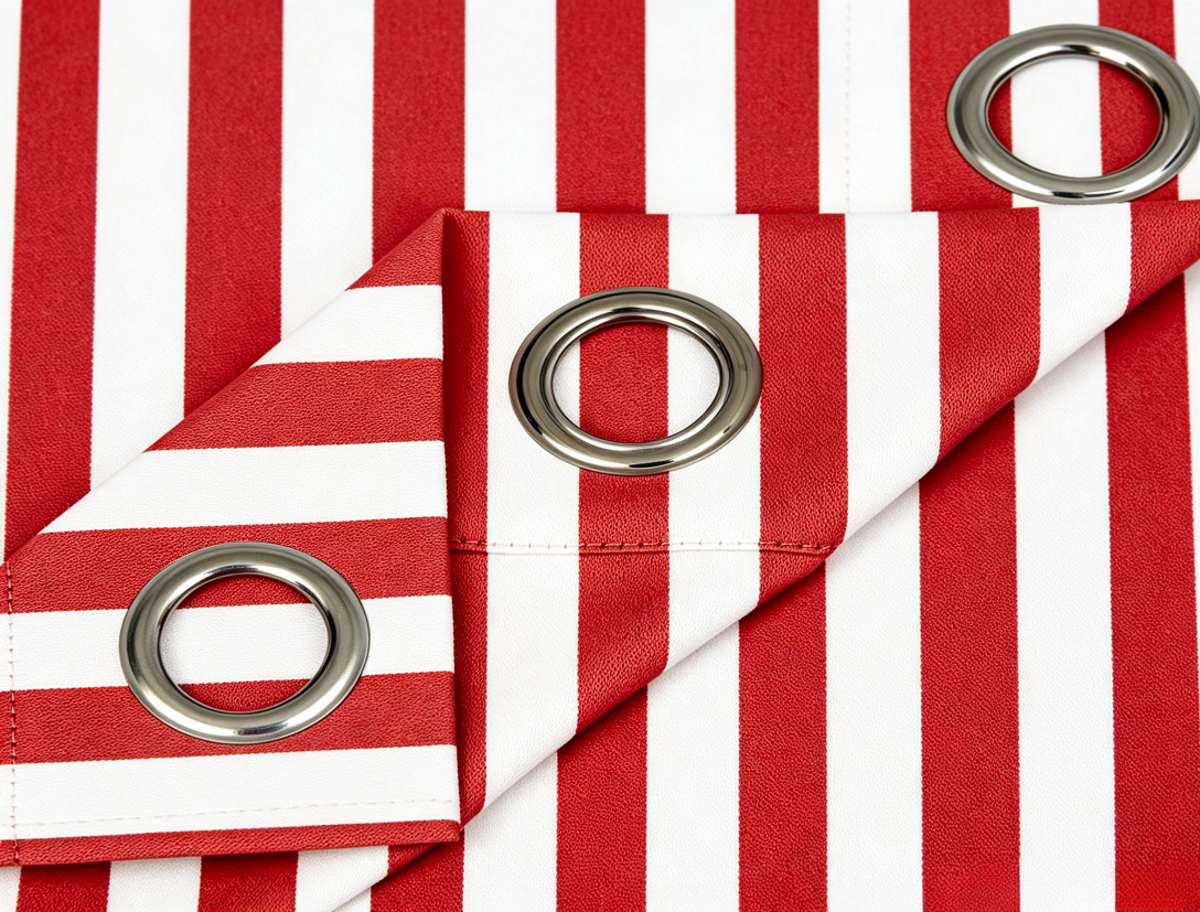 SNOWCITY Classic Red Striped Outdoor Curtains Waterproof 1 Panel