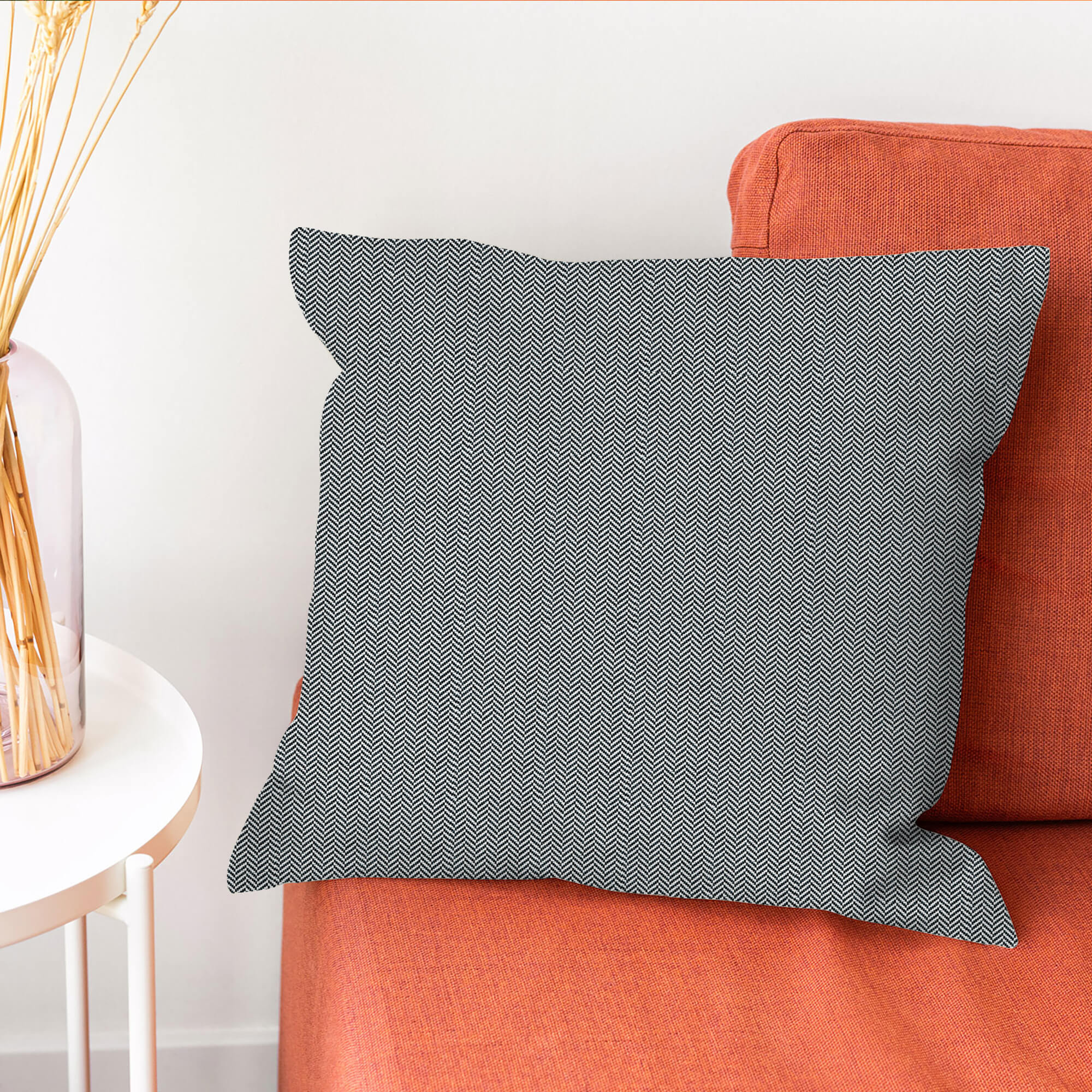 PENGI Waterproof Outdoor Pillow Cover 1 Pcs - Herringbone Black