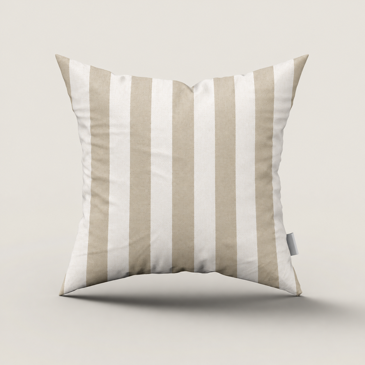 SNOWCITY Striped Outdoor Waterproof Throw Pillow with Insert - Beige