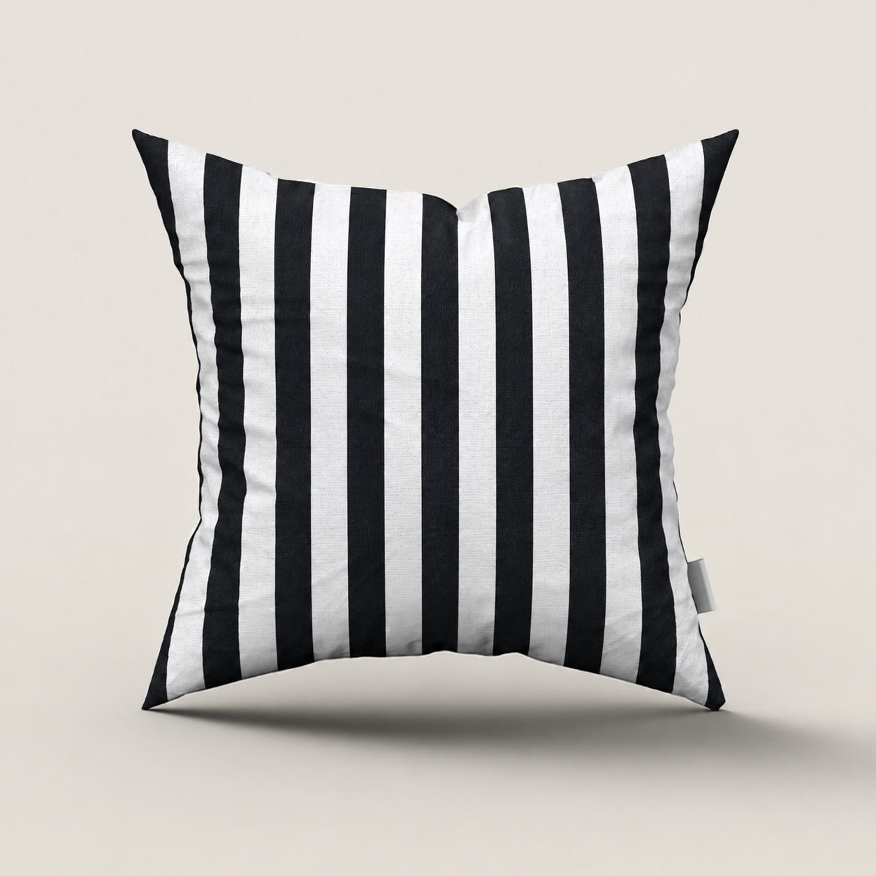 SNOWCITY Striped Outdoor Waterproof Throw Pillow with Insert - Black