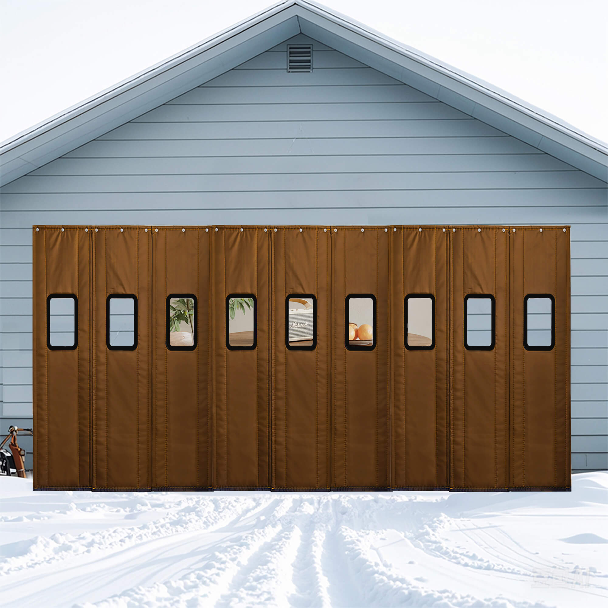 SNOWCITY Outdoor Magnetic Thermal Insulated Door Curtain - Oxford Fabric