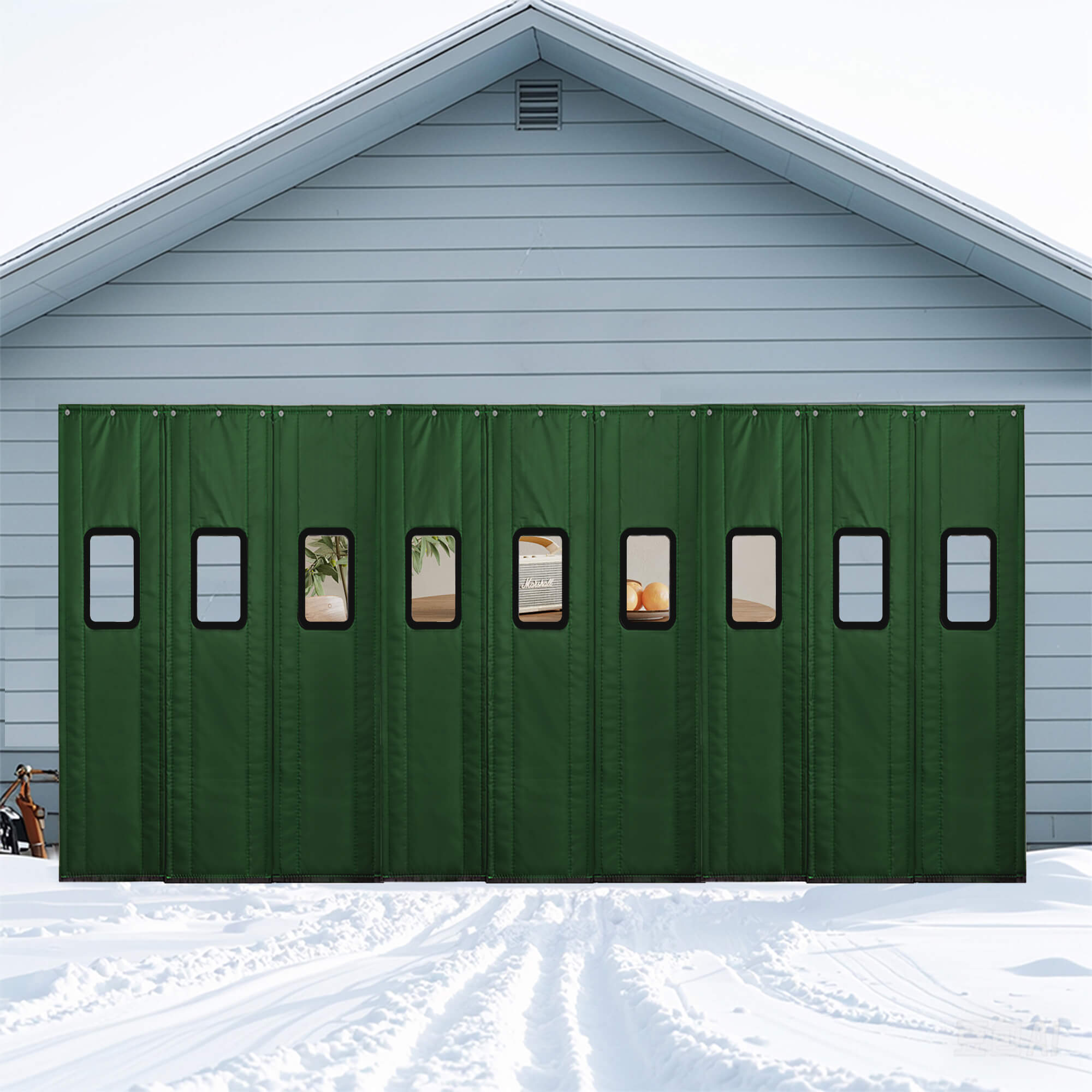 SNOWCITY Outdoor Magnetic Thermal Insulated Door Curtain - Oxford Fabric