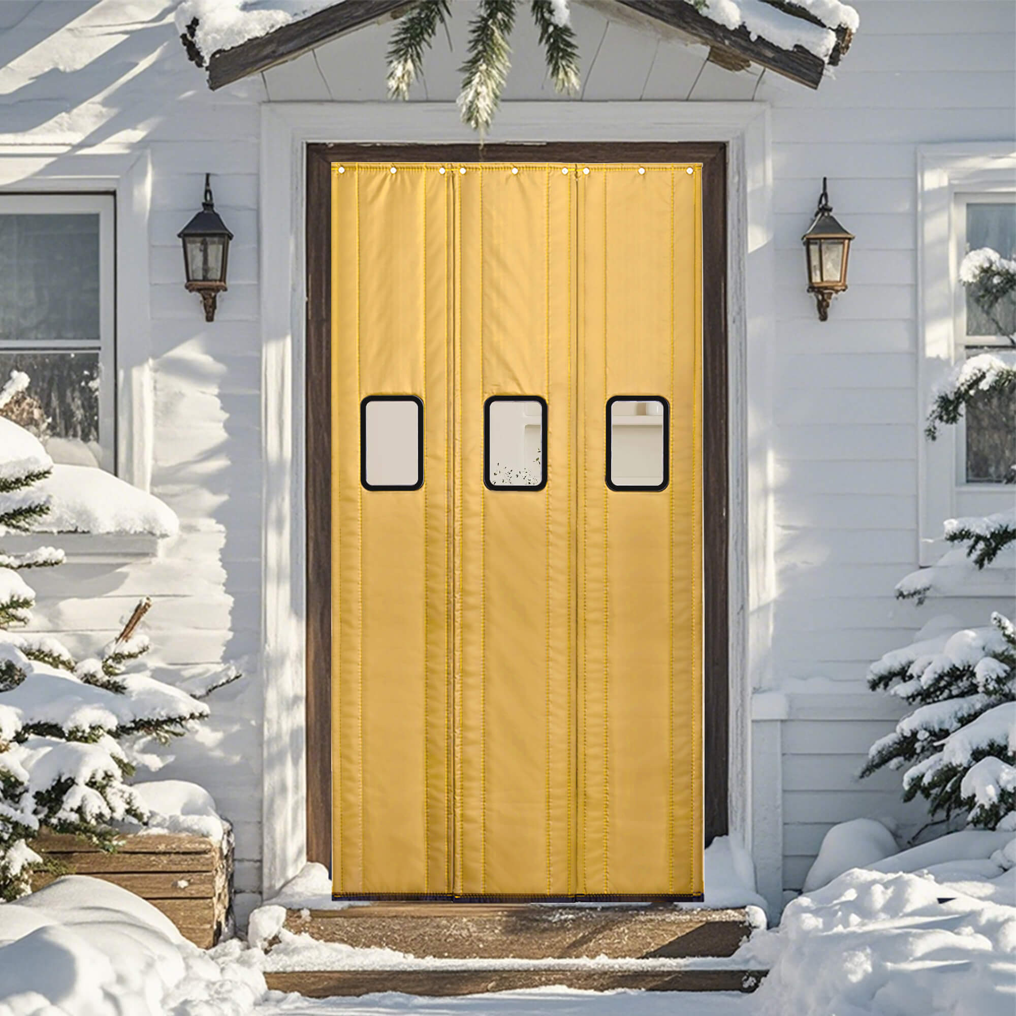 SNOWCITY Outdoor Magnetic Thermal Insulated Door Curtain - Oxford Fabric