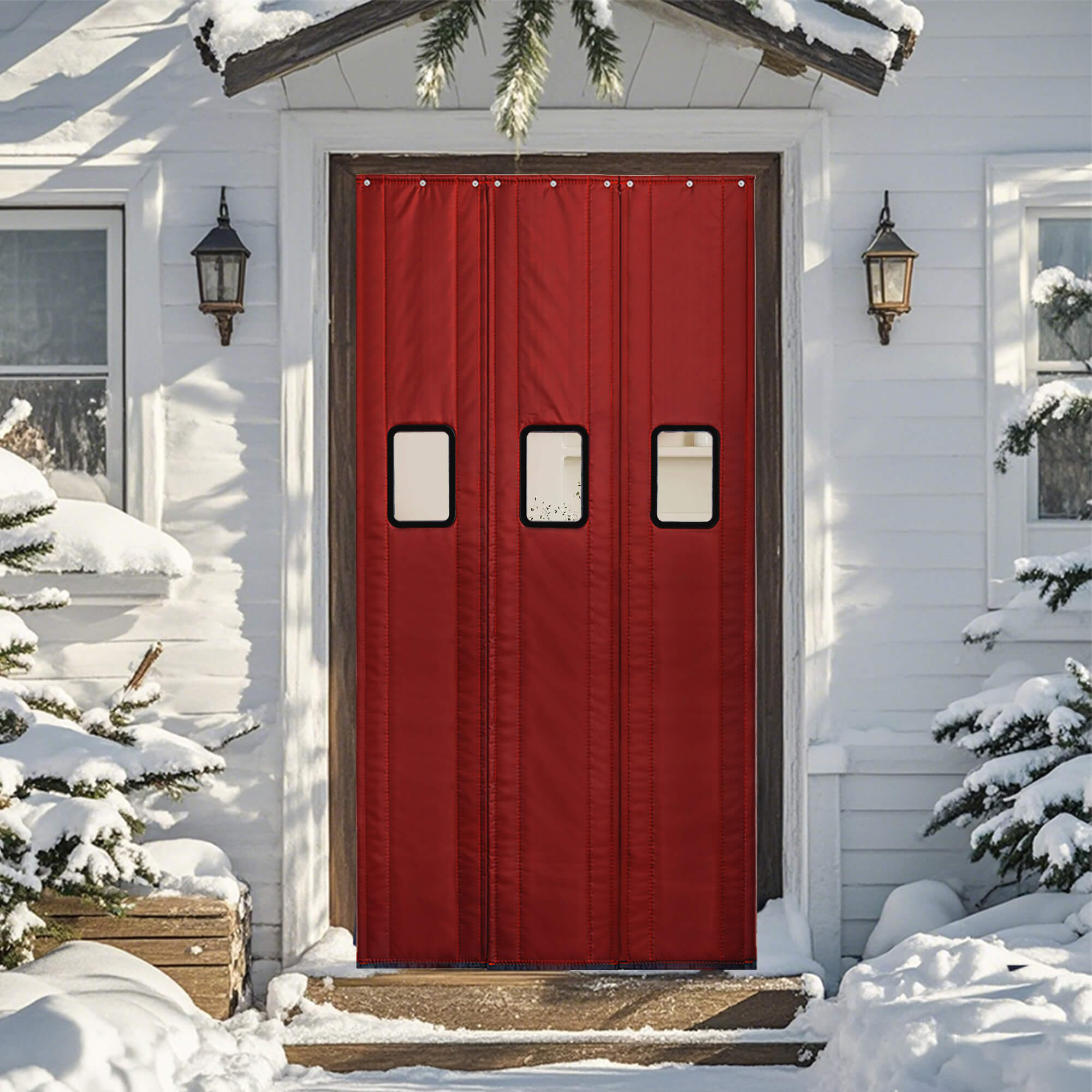 SNOWCITY Outdoor Magnetic Thermal Insulated Door Curtain - Oxford Fabric