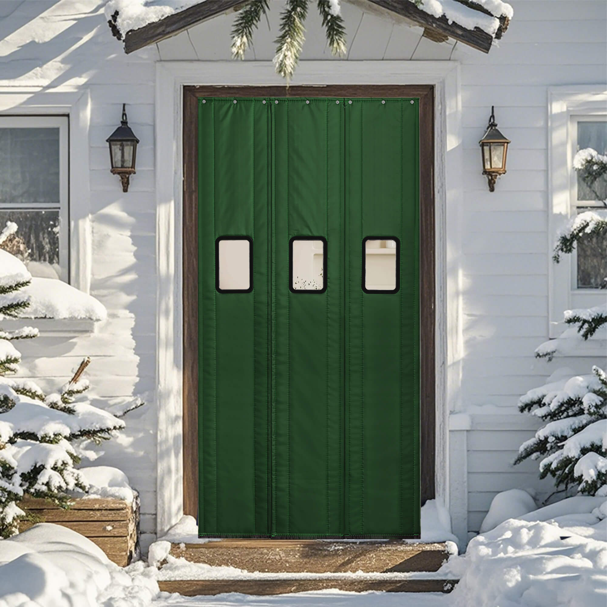 SNOWCITY Outdoor Magnetic Thermal Insulated Door Curtain - Oxford Fabric