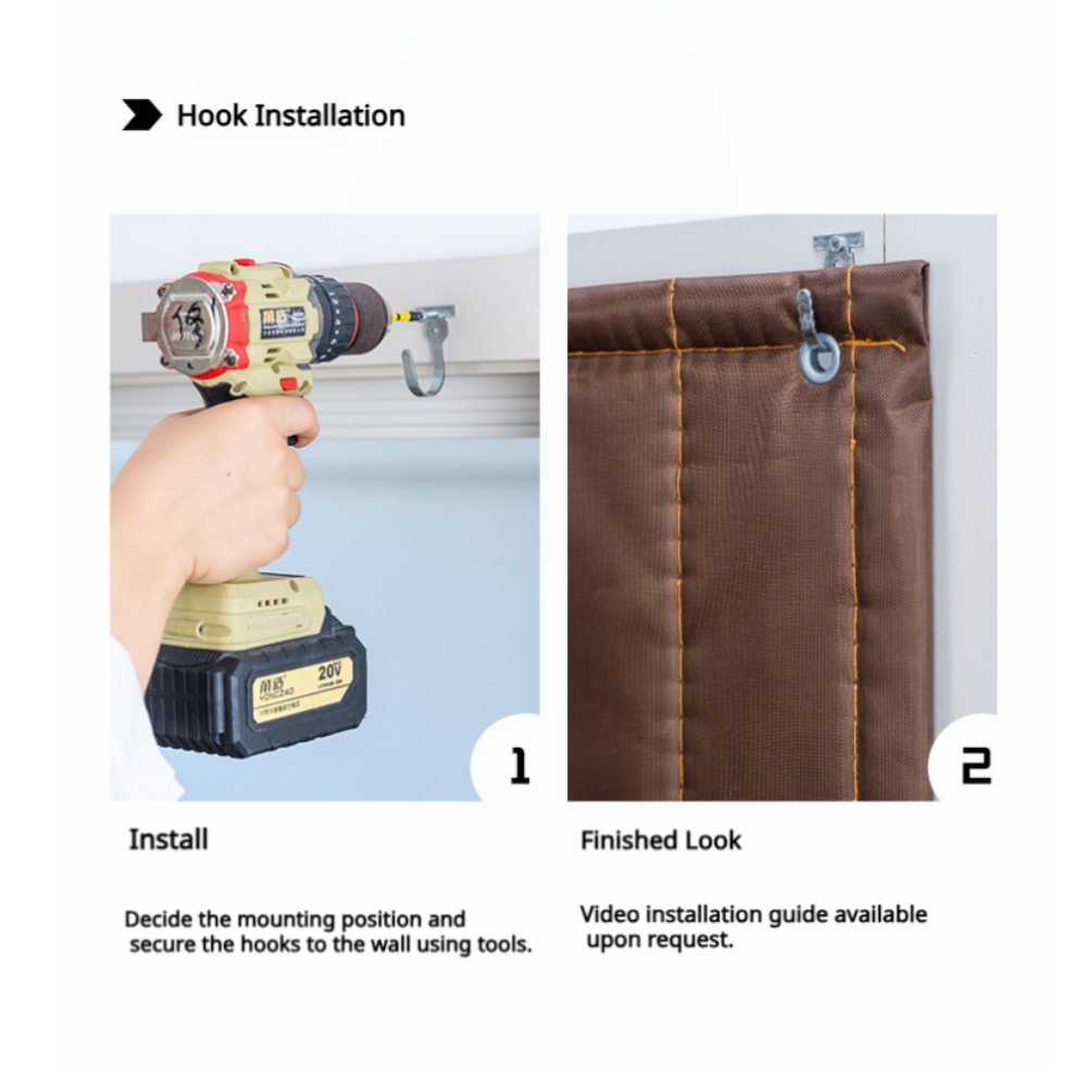 SNOWCITY Outdoor Magnetic Thermal Insulated Door Curtain - Oxford Fabric