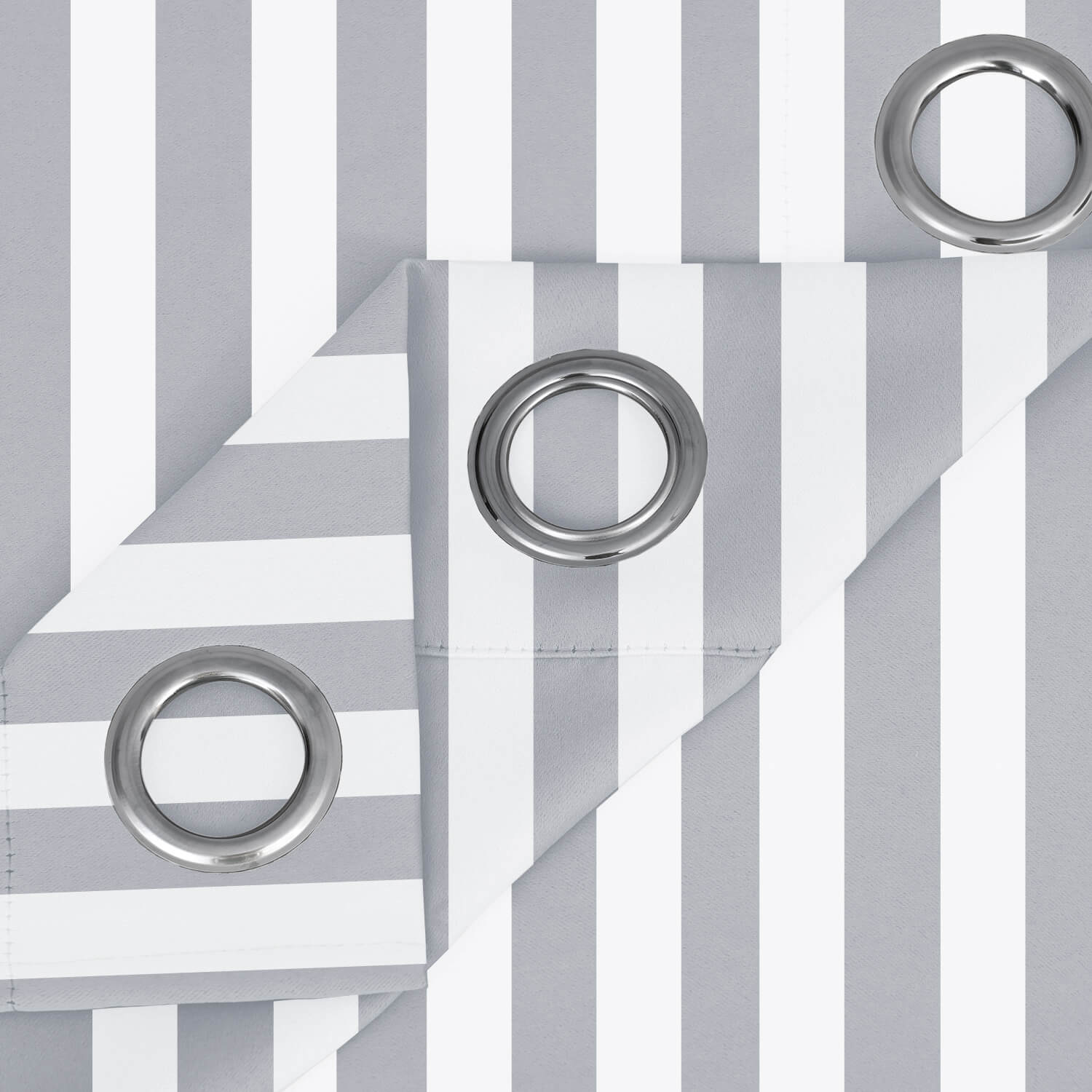 Striped Outdoor Curtains  Waterproof 1 Panel Light Gray