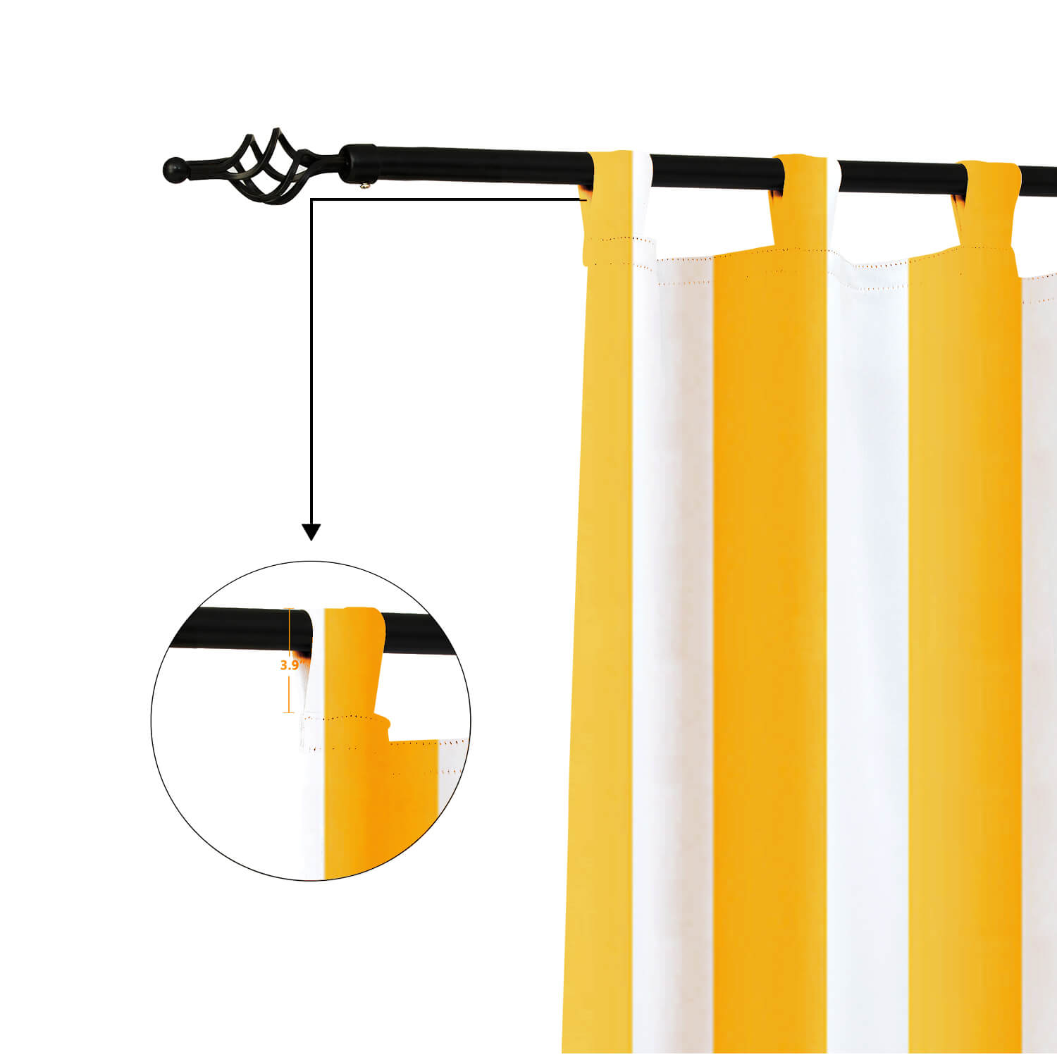 Yellow Stripe Curtains/Drapes 1 Panel | Waterproof Curtains Grommet Top & Bottom | Custom Outdoor Curtains