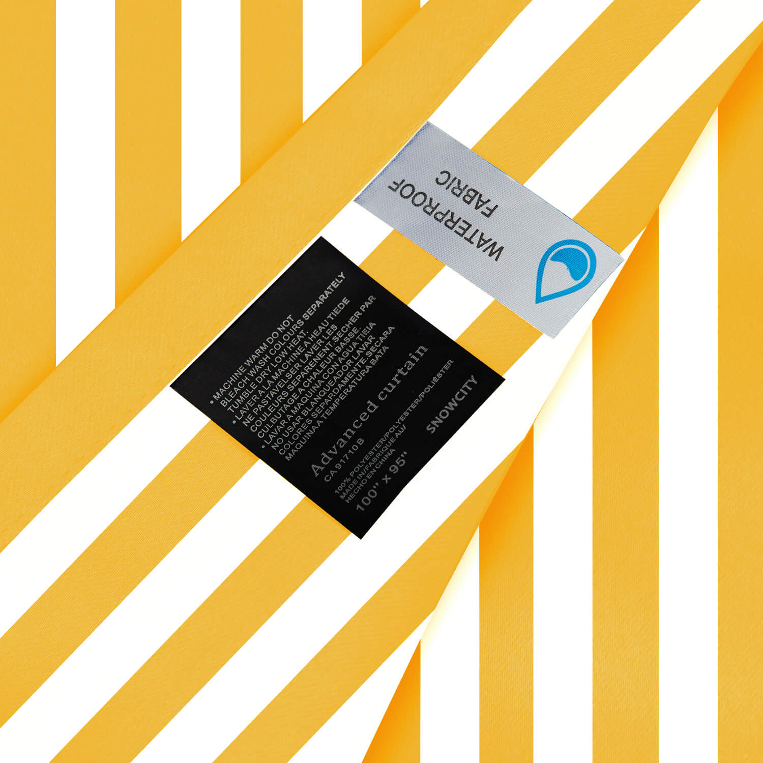 Striped Outdoor Curtains  Waterproof 1 Panel Orange