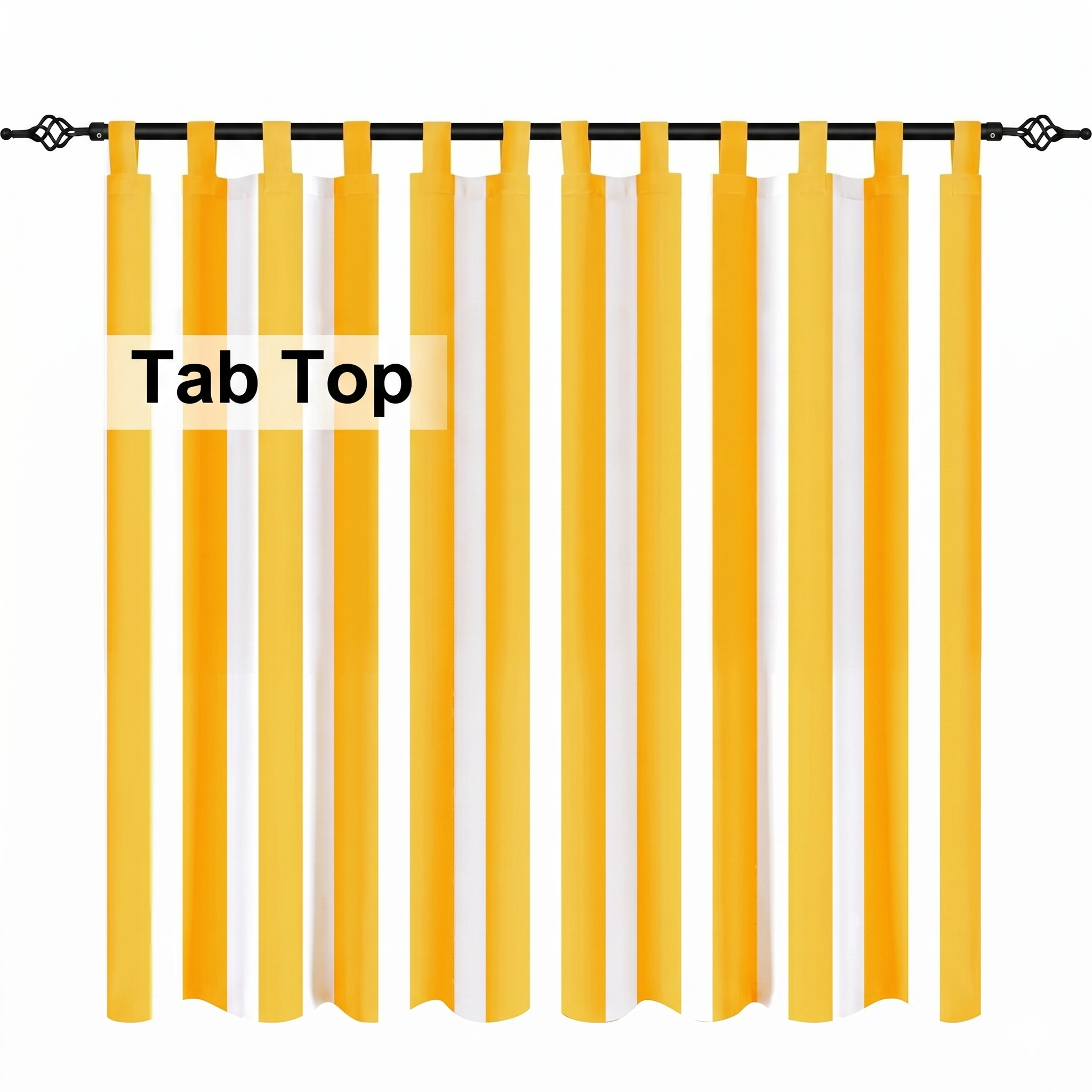 Striped Outdoor Curtains Waterproof 1 Panel Orange