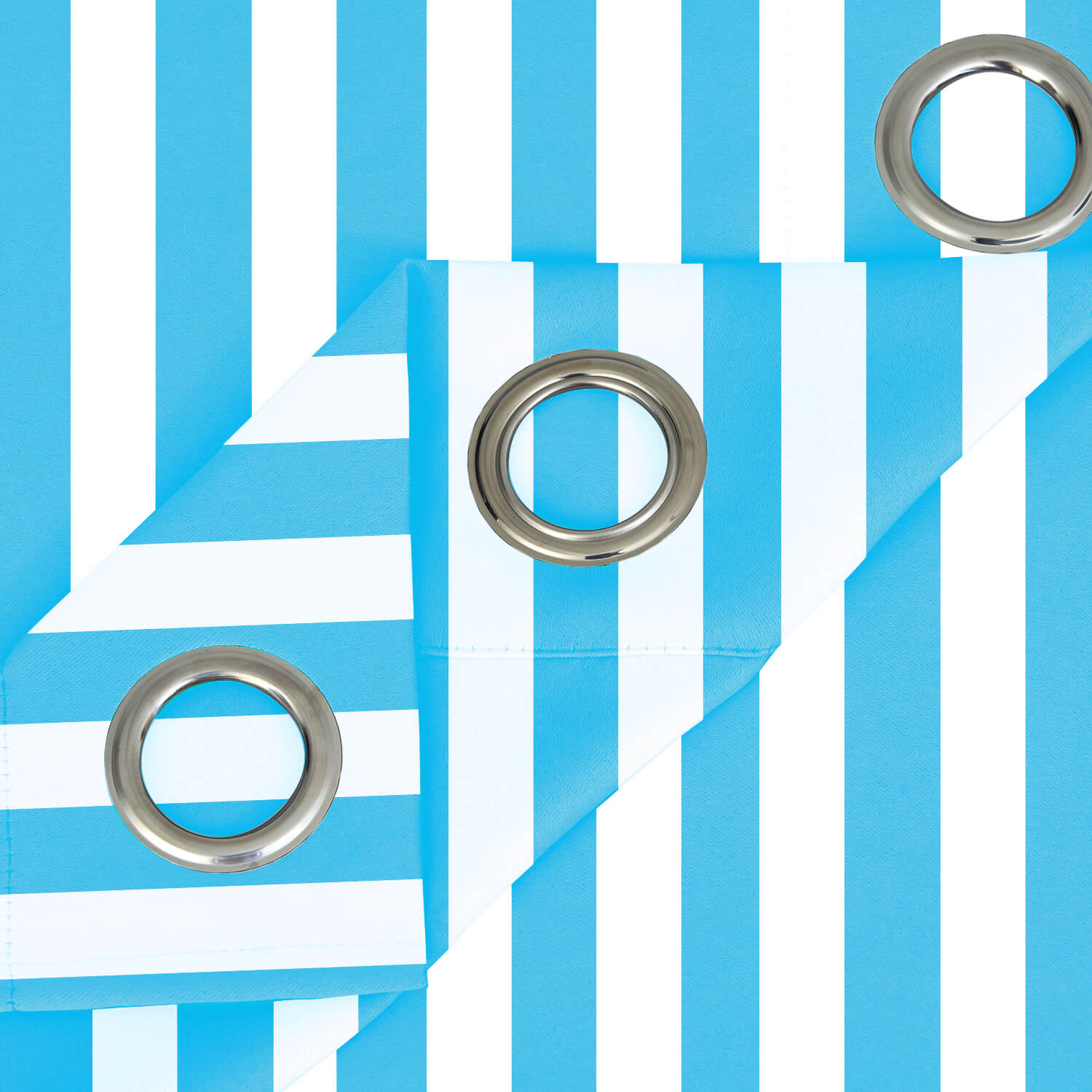 Striped Outdoor Curtains Waterproof 1 Panel SkyBlue