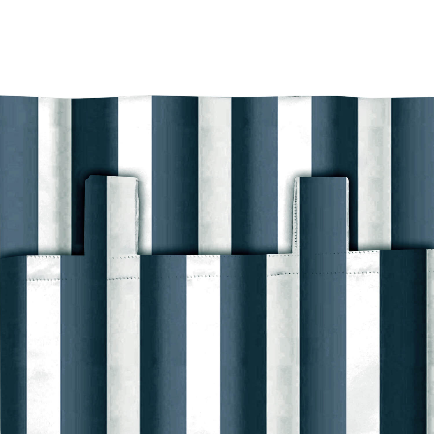 Striped Outdoor Curtains Waterproof 1 Panel SteelBlue