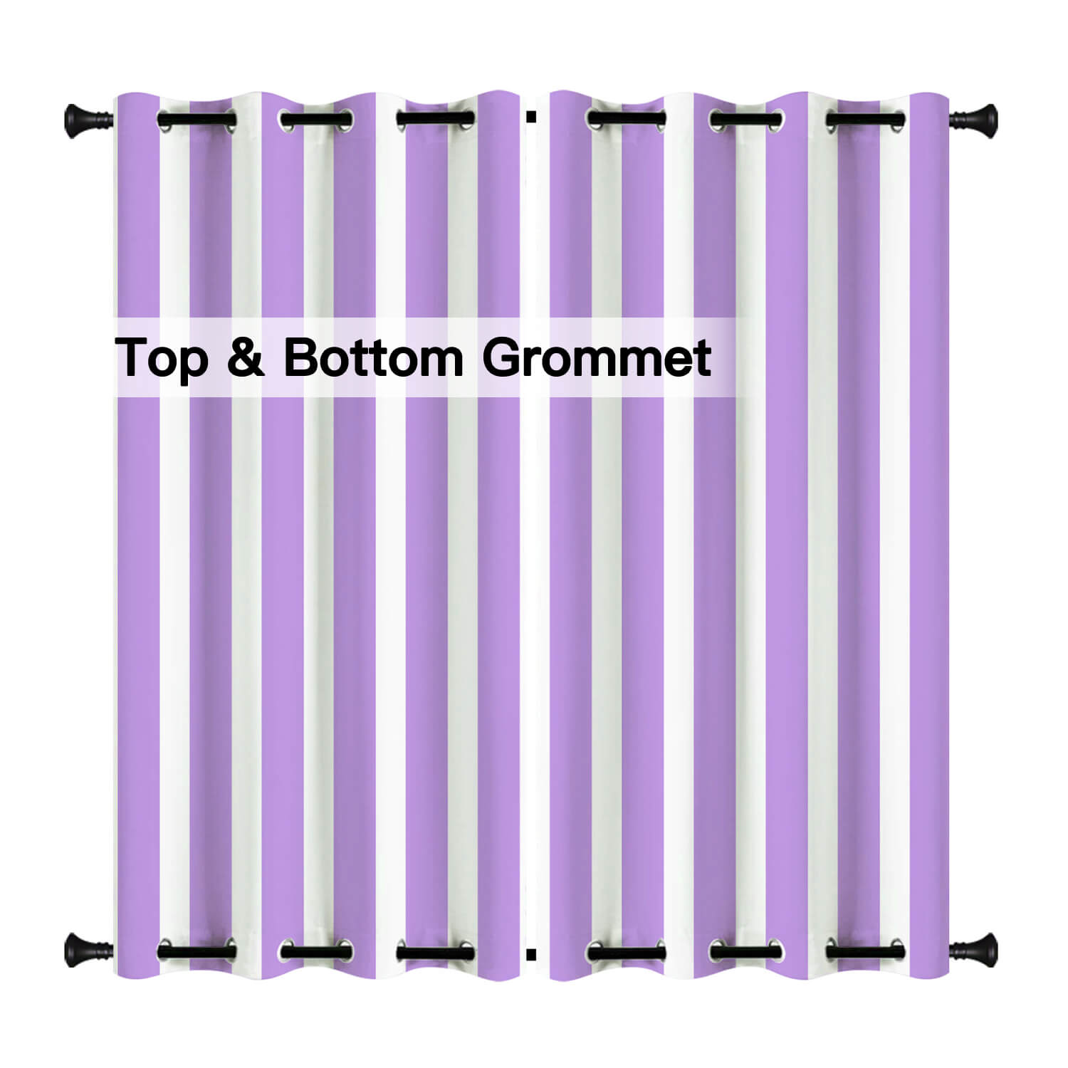 Striped Outdoor Curtains Waterproof 1 Panel Orchid