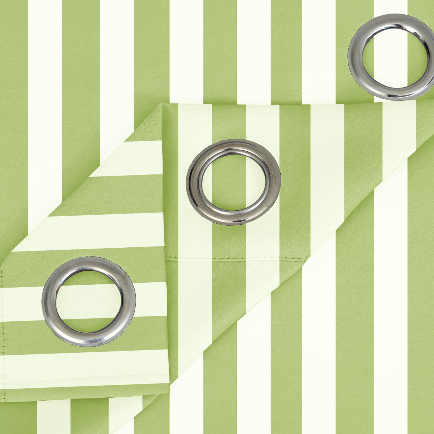 Striped Outdoor Curtains Waterproof 1 Panel LawnGreen