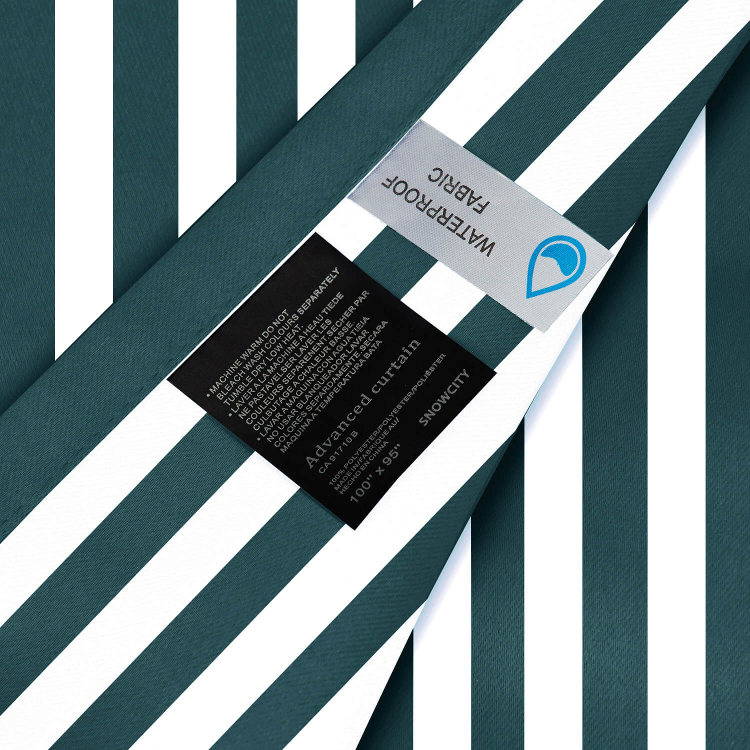 Striped Outdoor Curtains Waterproof 1 Panel DarkSlateGray