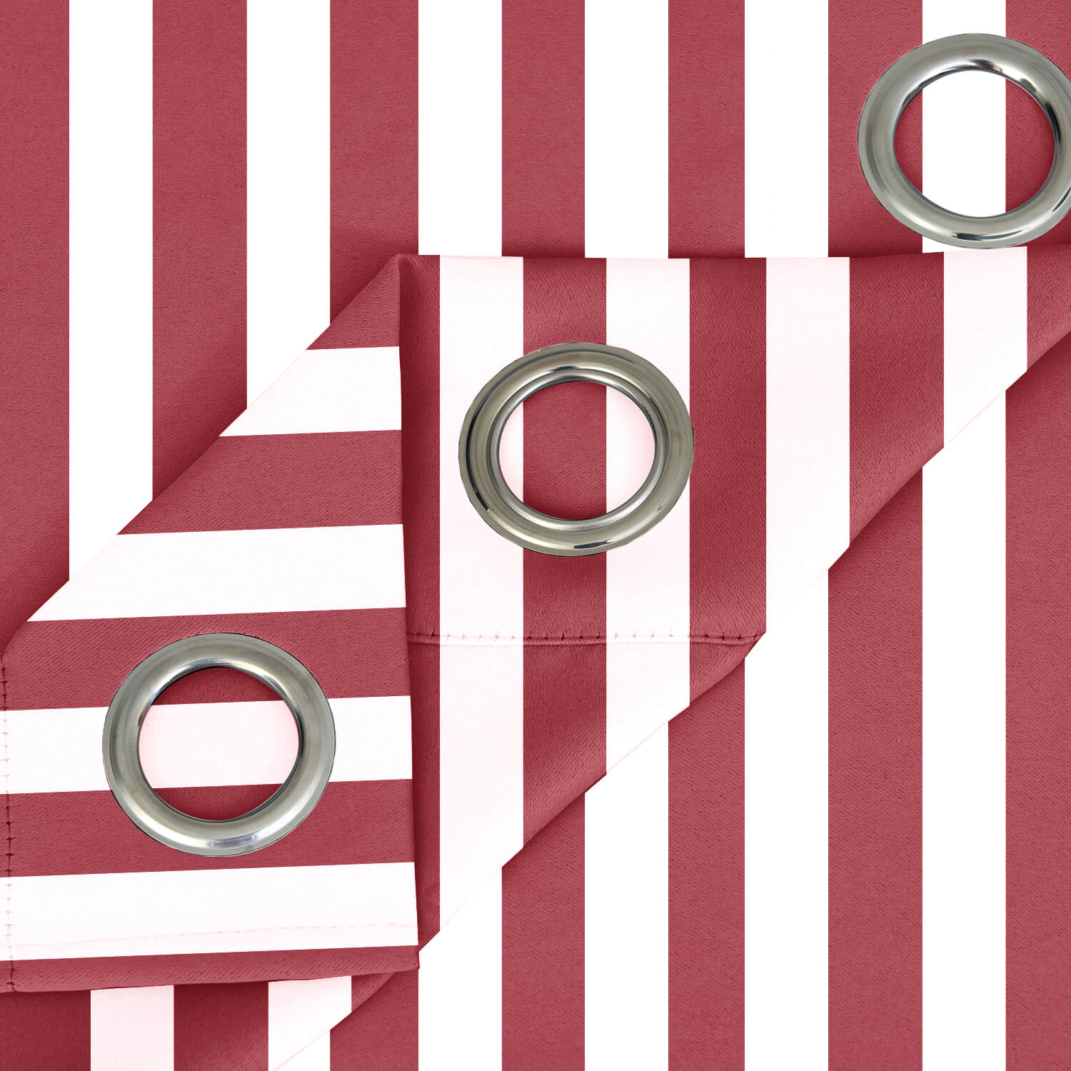 Striped Outdoor Curtains  Waterproof 1 Panel Red