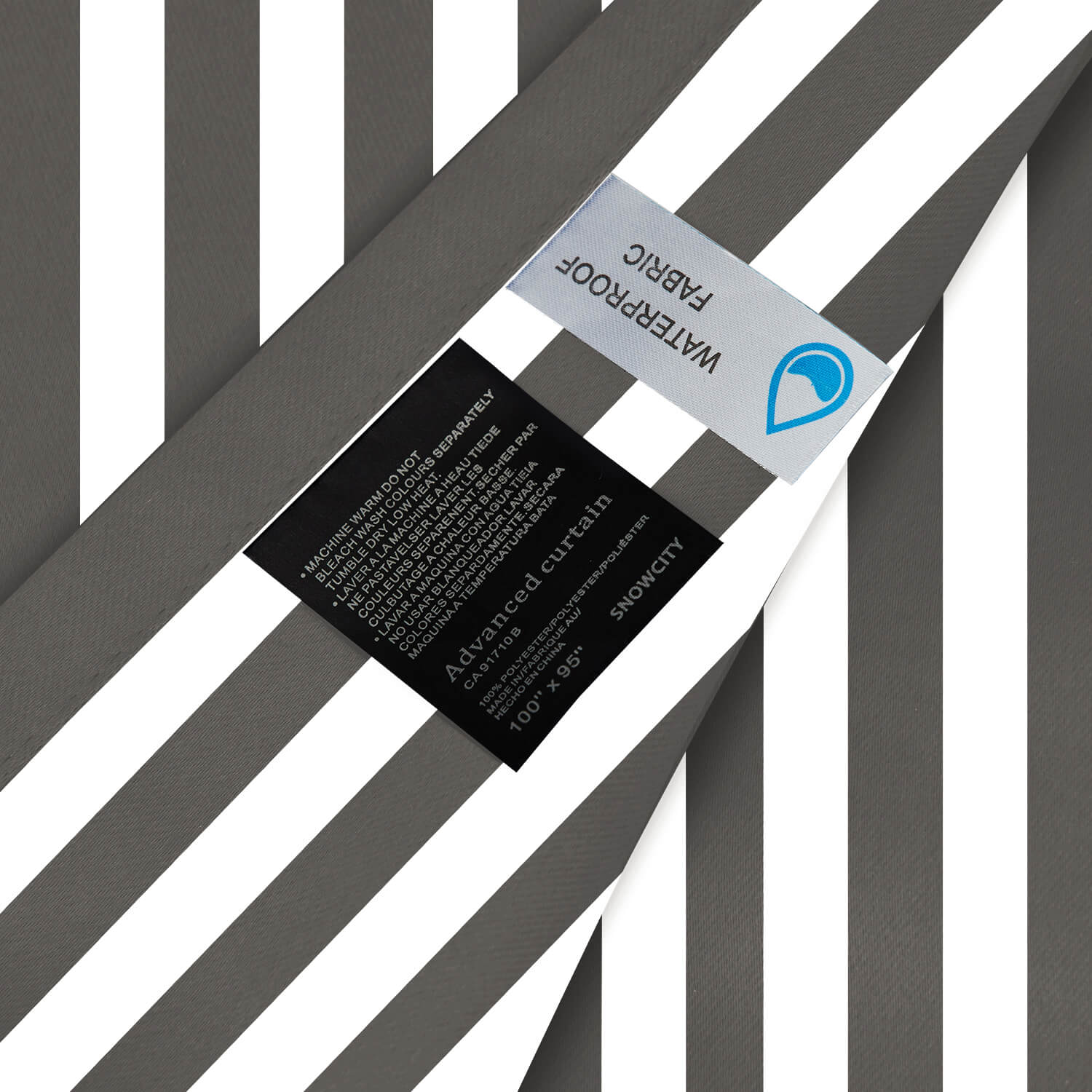 Striped Outdoor Curtains  Waterproof 1 Panel Seashell