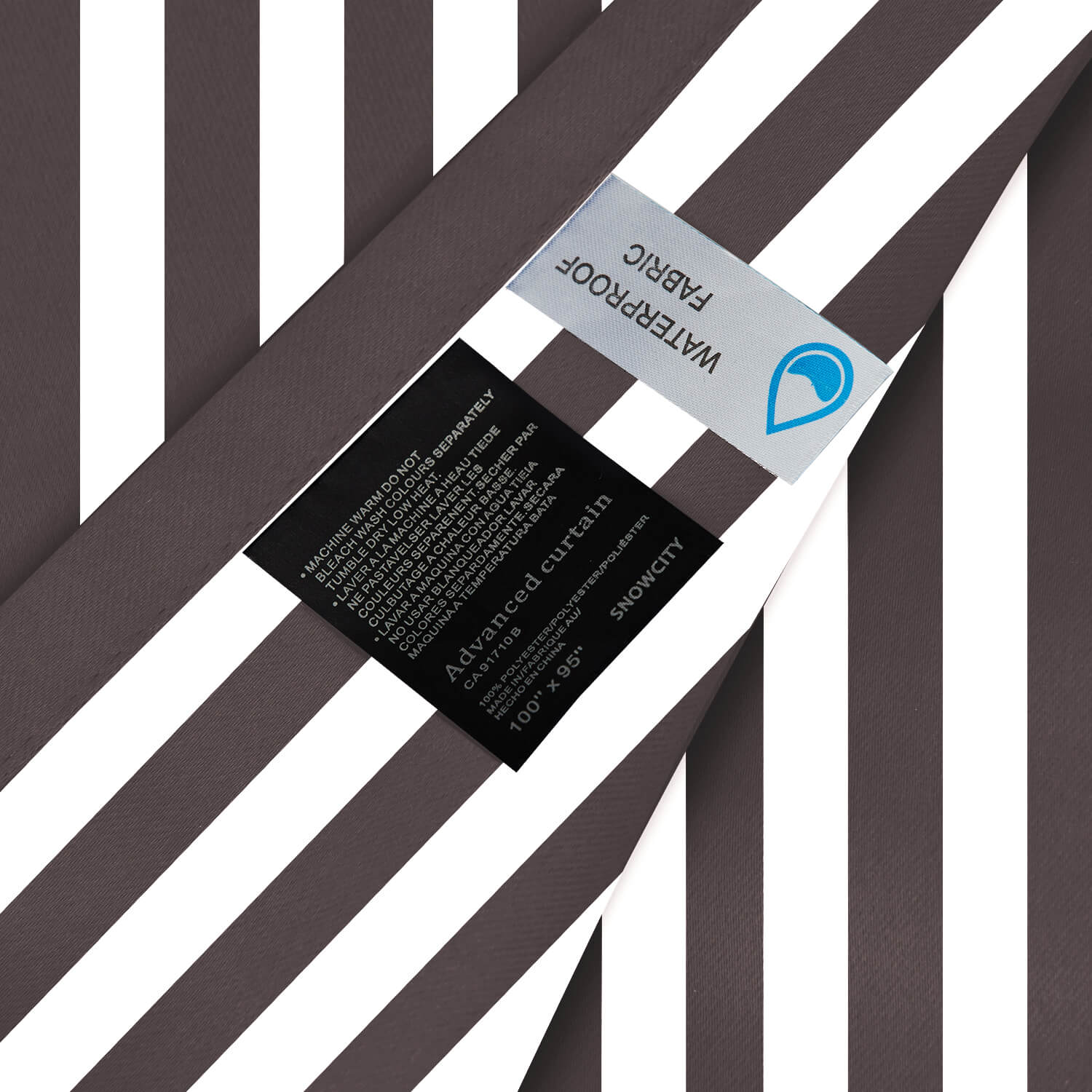 Striped Outdoor Curtains  Waterproof 1 Panel Bisque