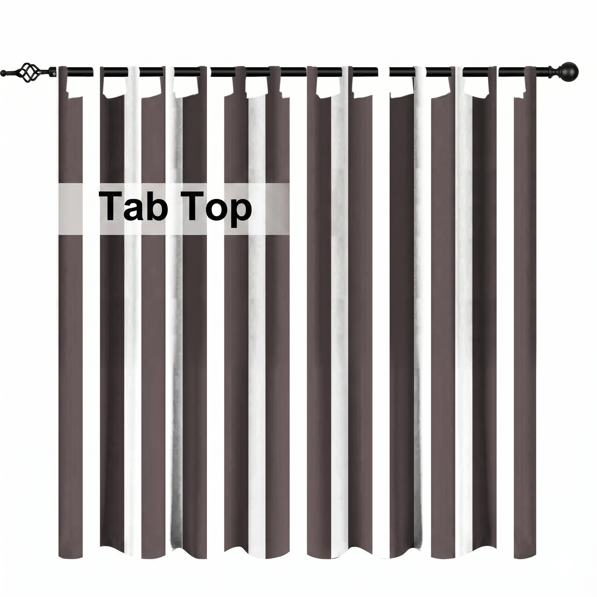Striped Outdoor Curtains Waterproof 1 Panel Bisque