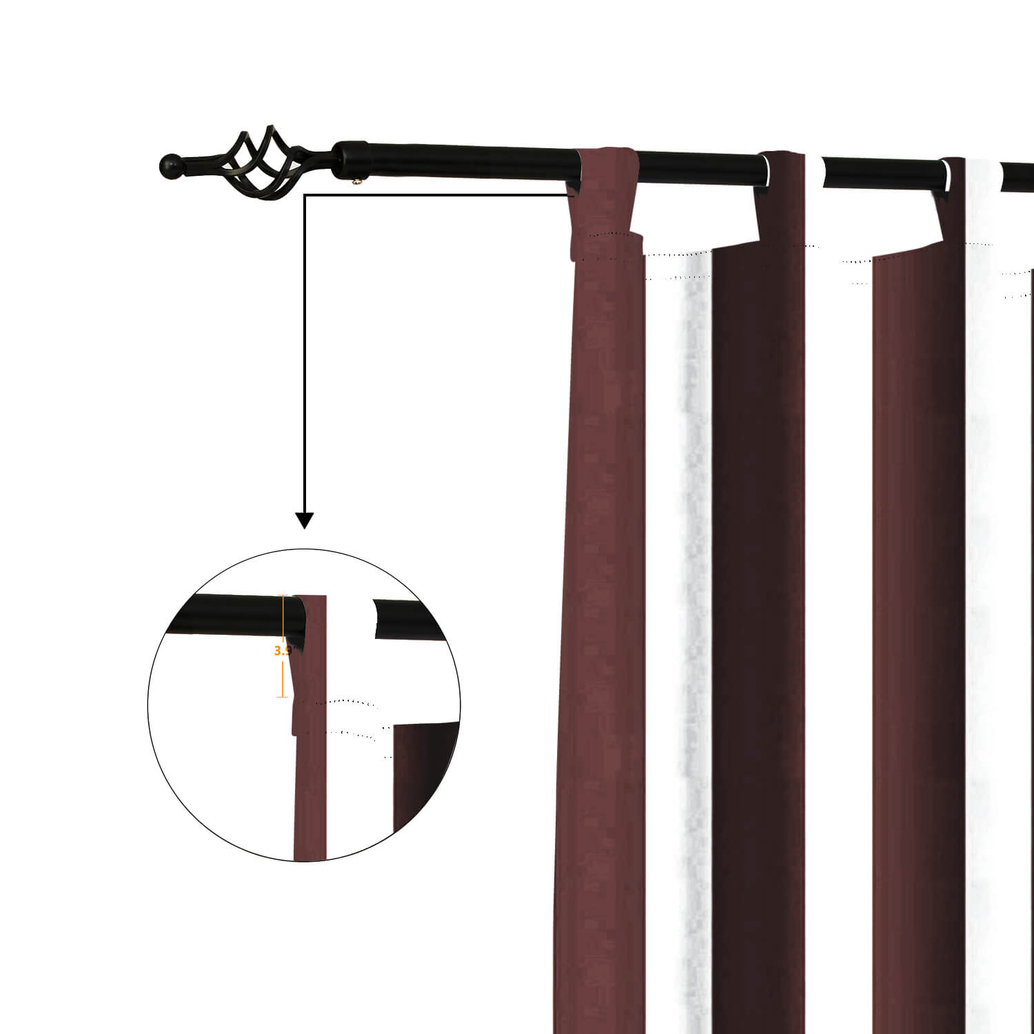 Striped Outdoor Curtains Waterproof 1 Panel Tomato