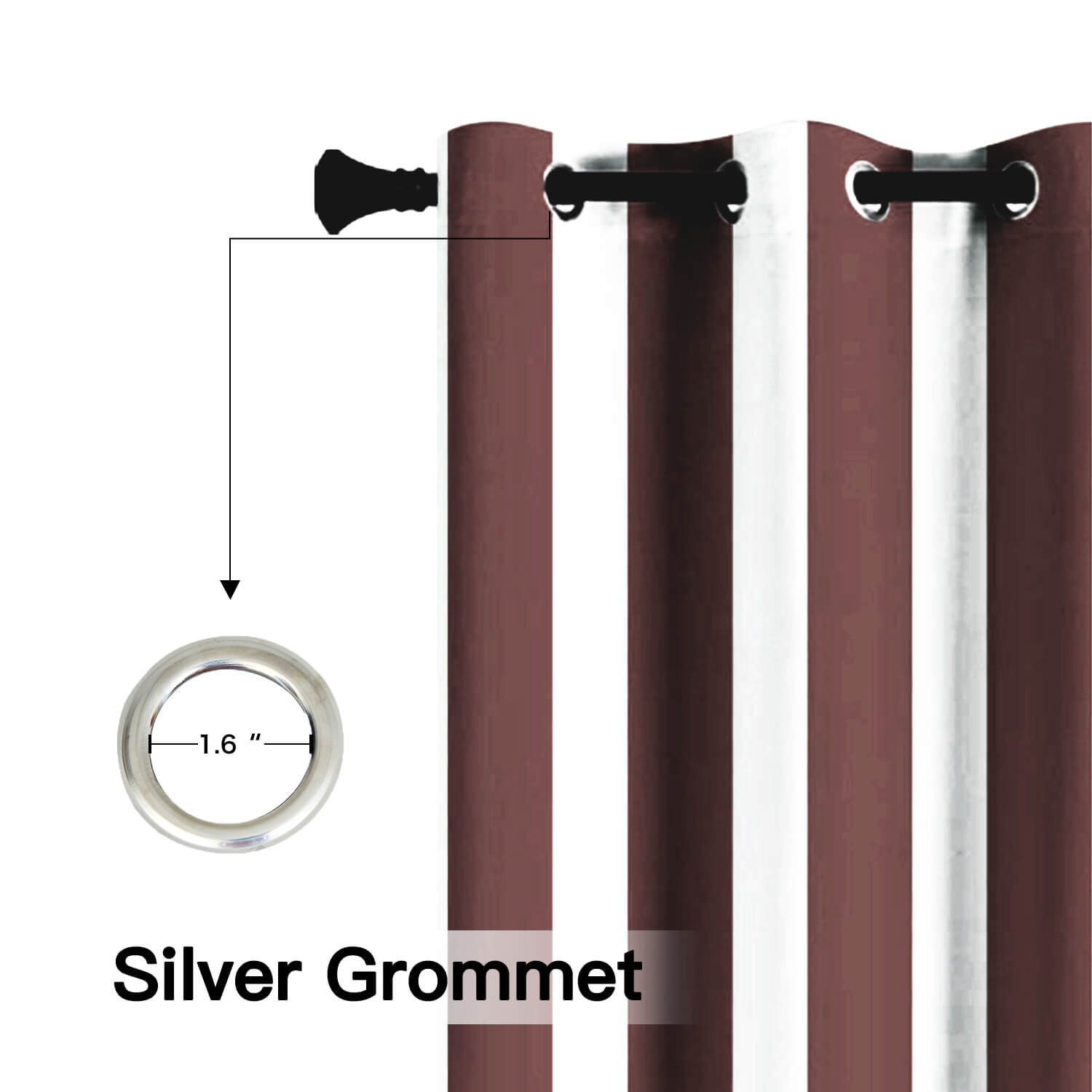 Striped Outdoor Curtains Waterproof 1 Panel Tomato