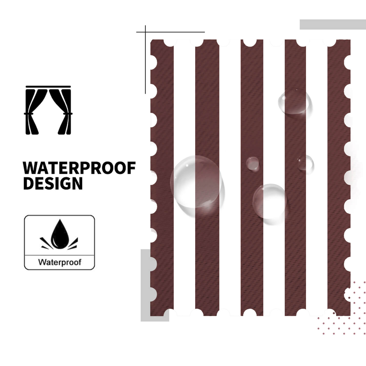 Striped Outdoor Curtains Waterproof 1 Panel Tomato